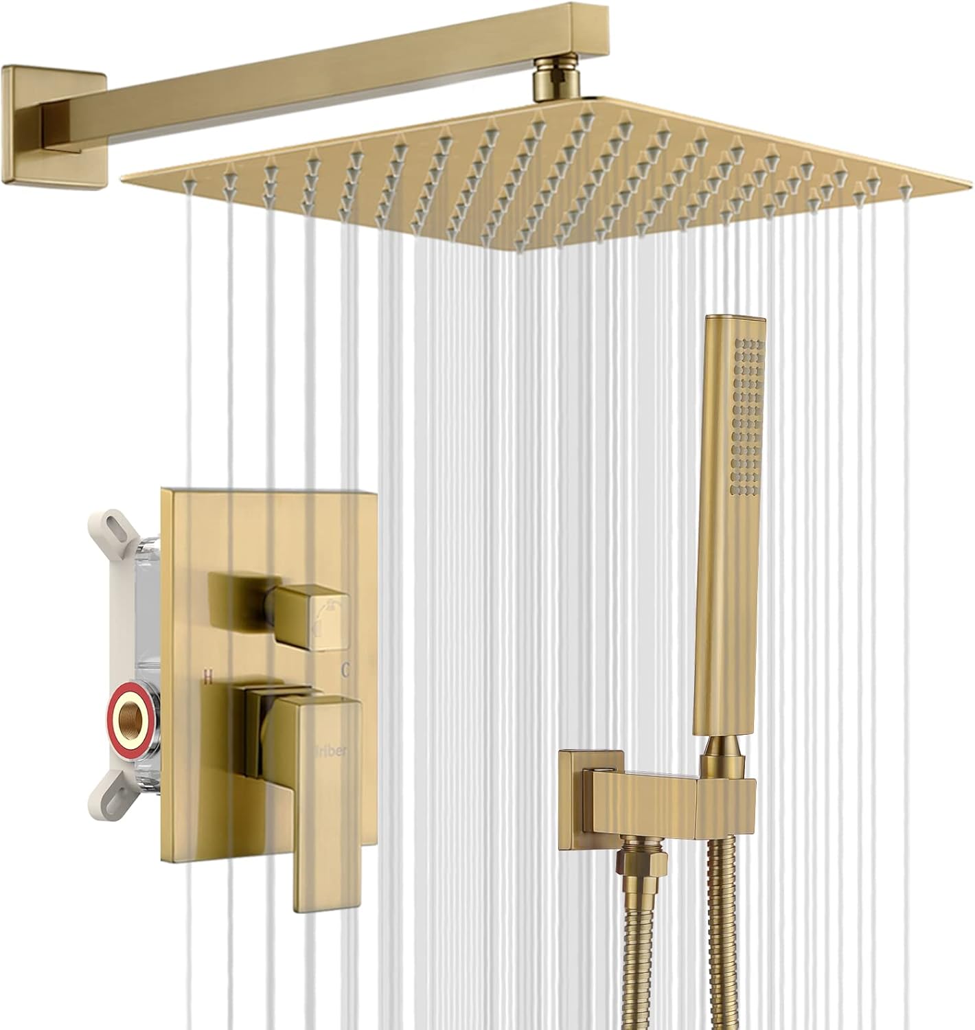 Iriber Champagne Bronze Shower System, Special Bathroom Shower Set with 12 Inch...