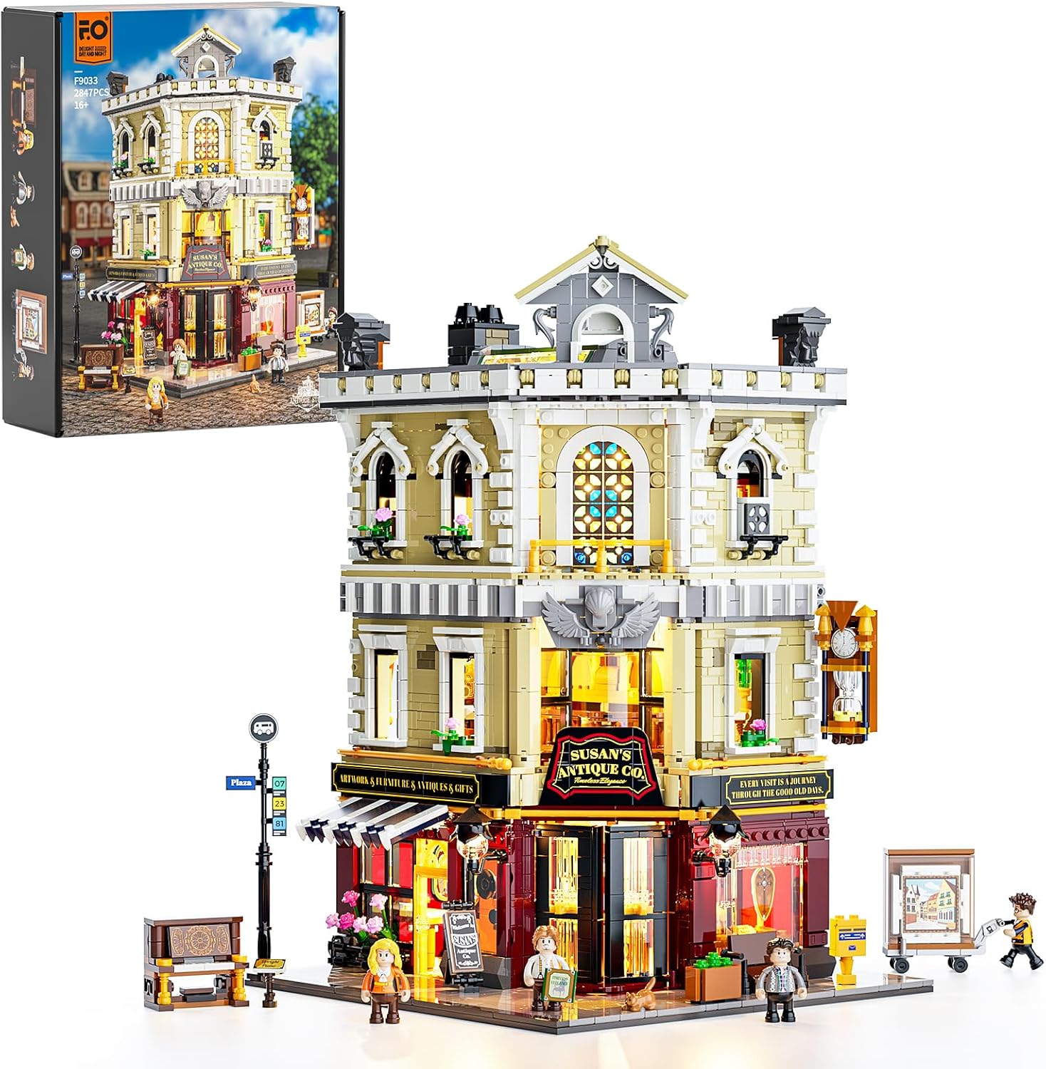 Funwhole Antique-Store Lighting Building-Bricks Set - City Town Corner Collectib...