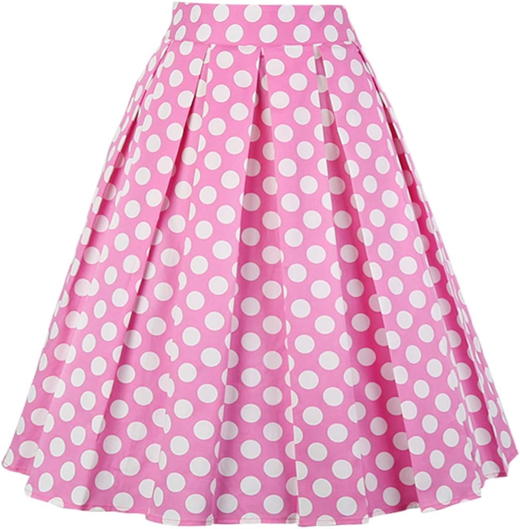 Girstunm Women's Skirt, Special Pleated Vintage Skirt, Innovative Floral Print A...