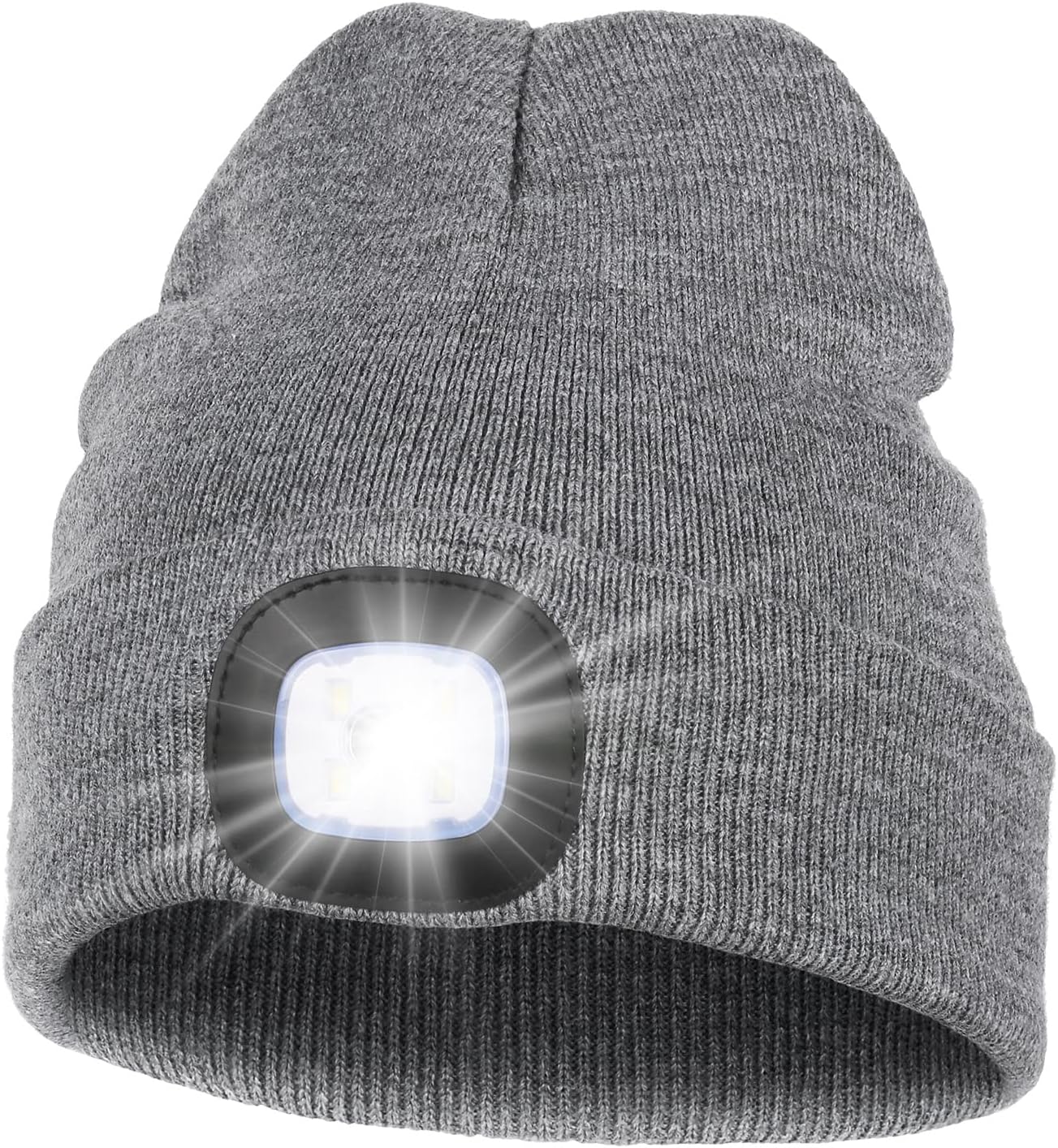 MELASA Unisex Hat with Light, USB Rechargeable Hands Free Headlamp LED Beanie, W...