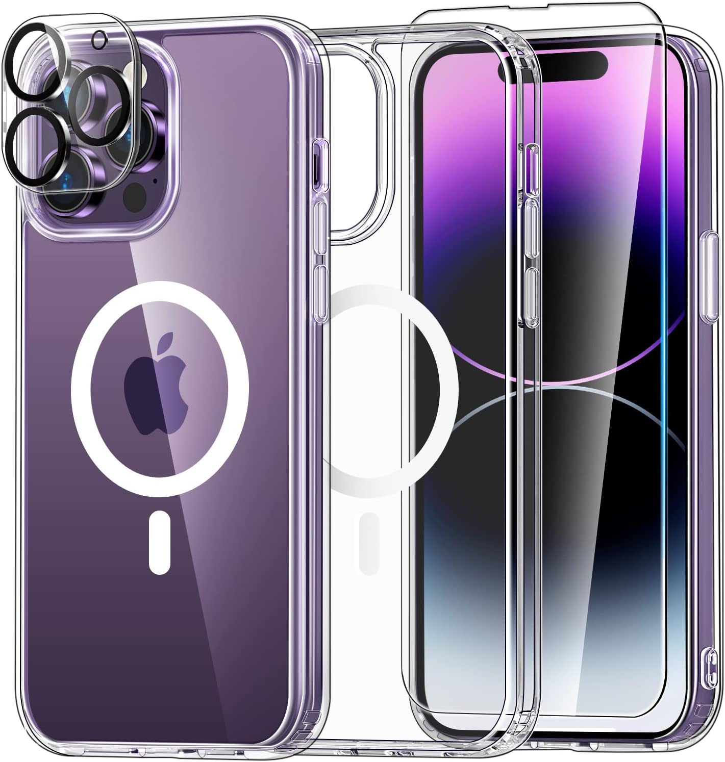 Mootobo 4 in 1 Magnetic for iPhone 14 Pro Max Case, Built in 2 Screen Protector...