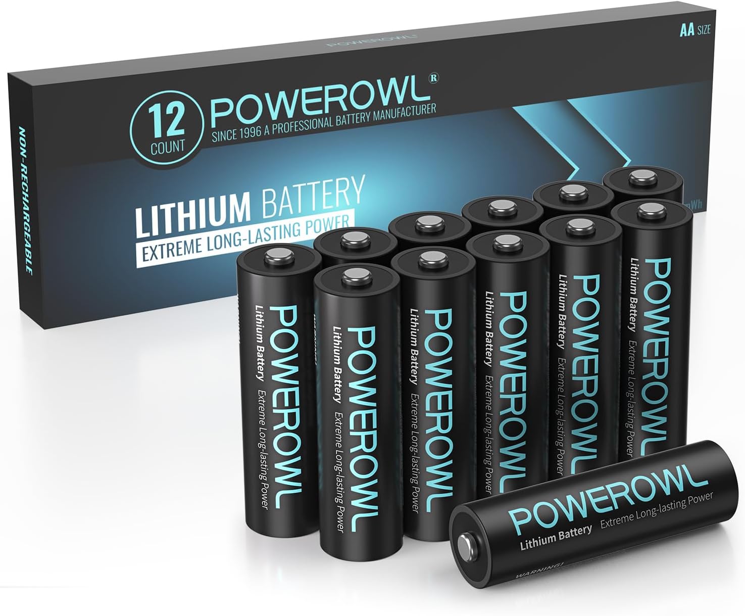 POWEROWL Lithium AA Batteries, 1.5V High Capacity Double A Battery for Camera Fr...