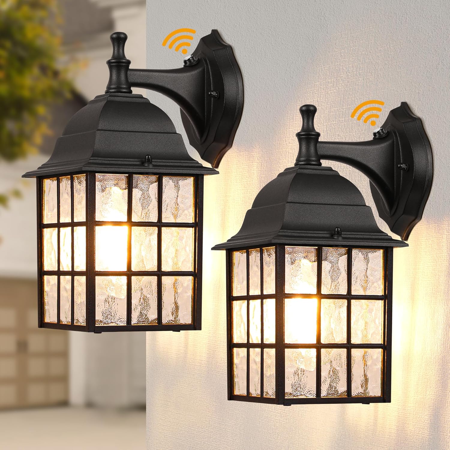 WIHTU 2-Pack Dusk to Dawn Outdoor Wall Lights, Special Sensor Exterior Light Fix...