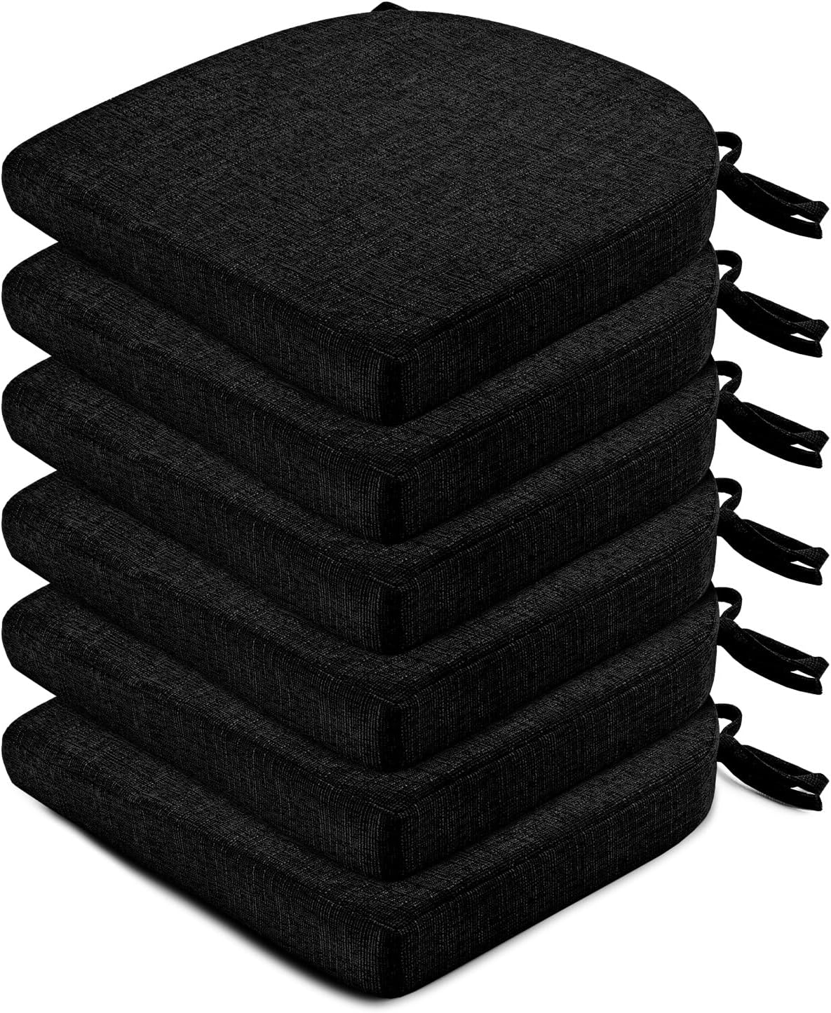 Chair Cushions for Dining Chairs 6 Pack - Kitchen Chair Cushions with Ties and N...