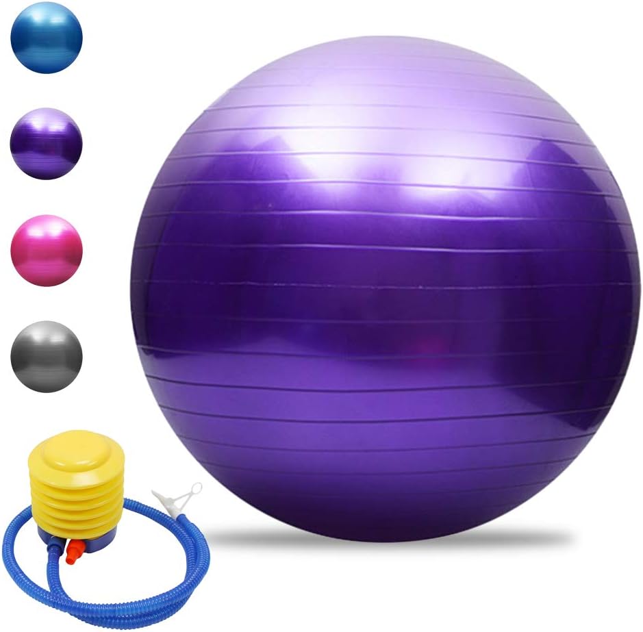 TOMSHOO Exercise Ball, Special Anti-Burst Gym Ball with Air Pump, Innovative Fit...