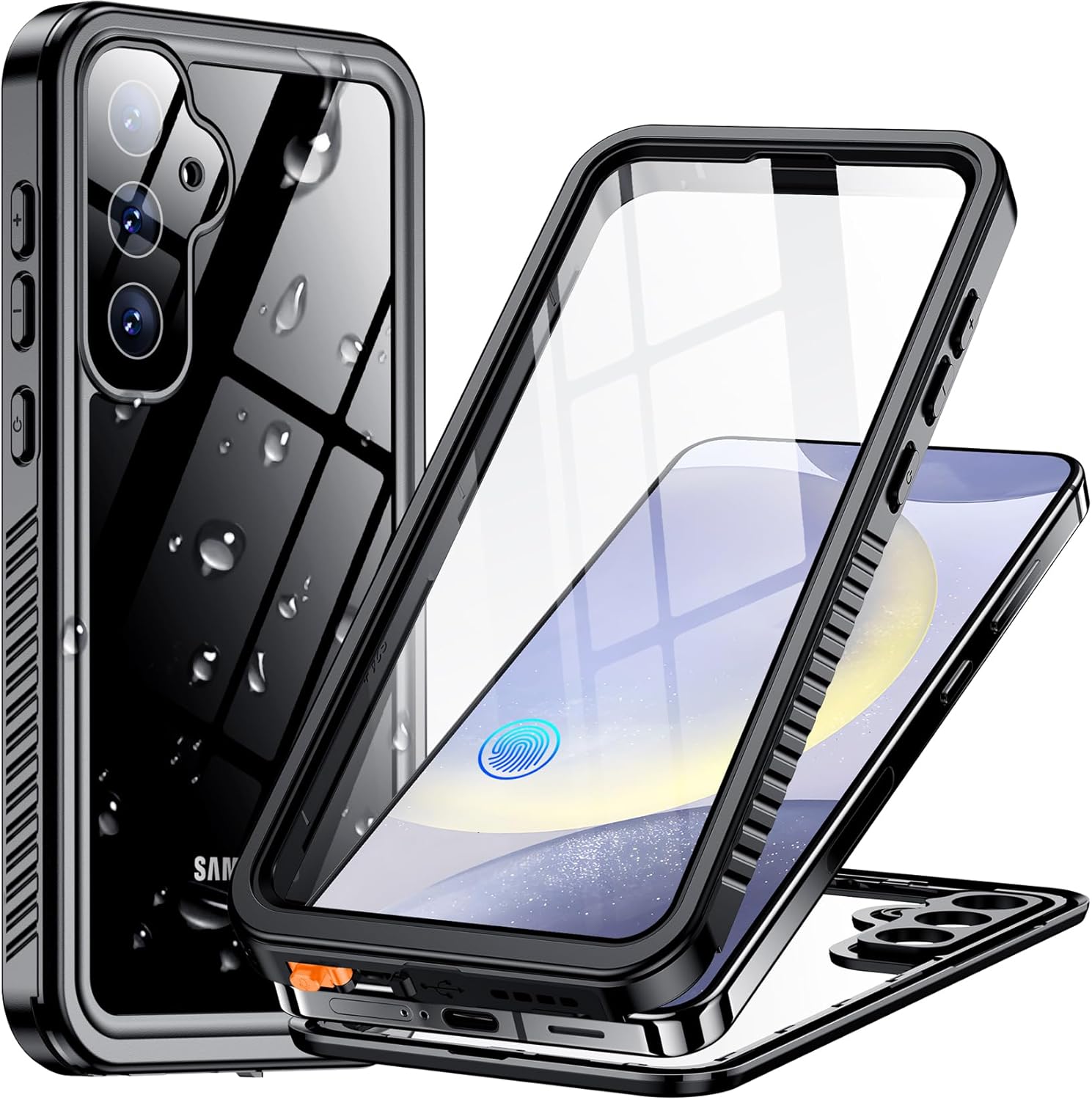 Temdan Designed for Samsung Galaxy S24 Case,Waterproof Built-in Lens & Screen Pr...