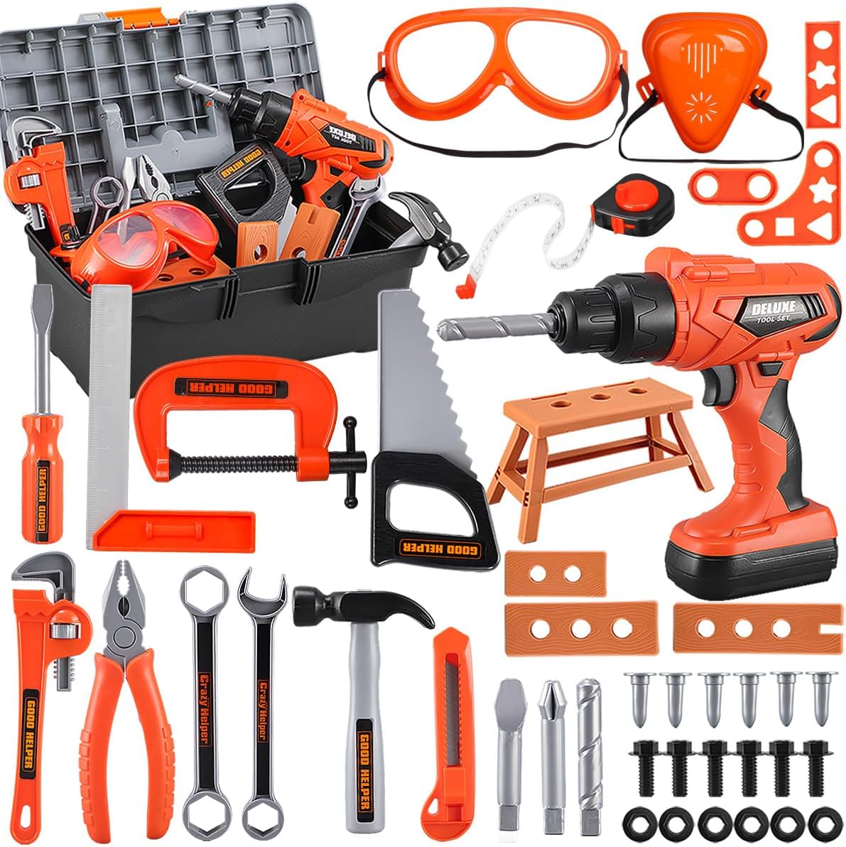 Kids Tool Set – Zealous 48 pcs Toddler Tool Set with Tool Box & Electronic Toy D...