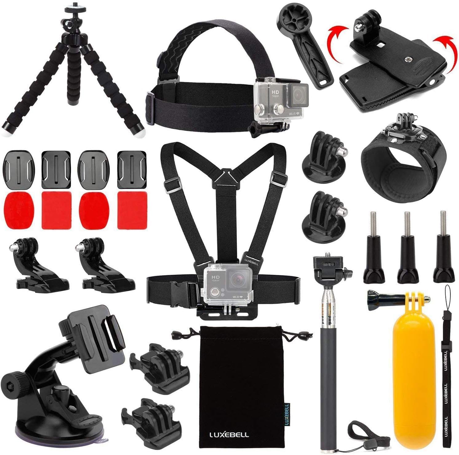 Luxebell Accessories Kit for AKASO EK5000 EK7000 4K WiFi Action Camera GoPro Her...