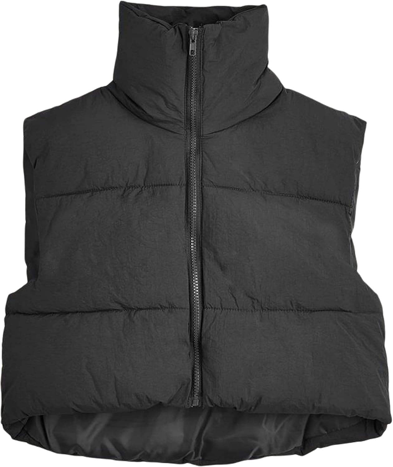 UANEO Cropped Puffer Vest Women Zip Up Stand Collar Sleeveless Padded Crop Puffy...