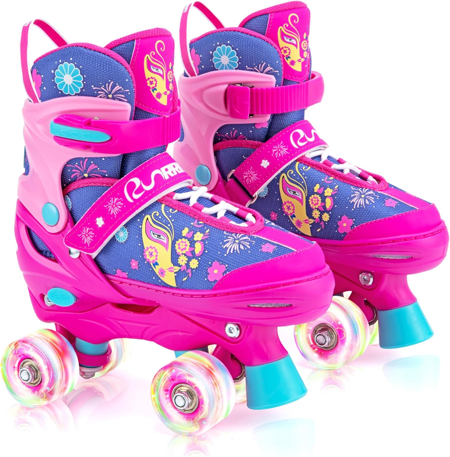 Adjustable Kids Roller Skates for Girls Boys with Light Up Wheels –Skates for Ki...