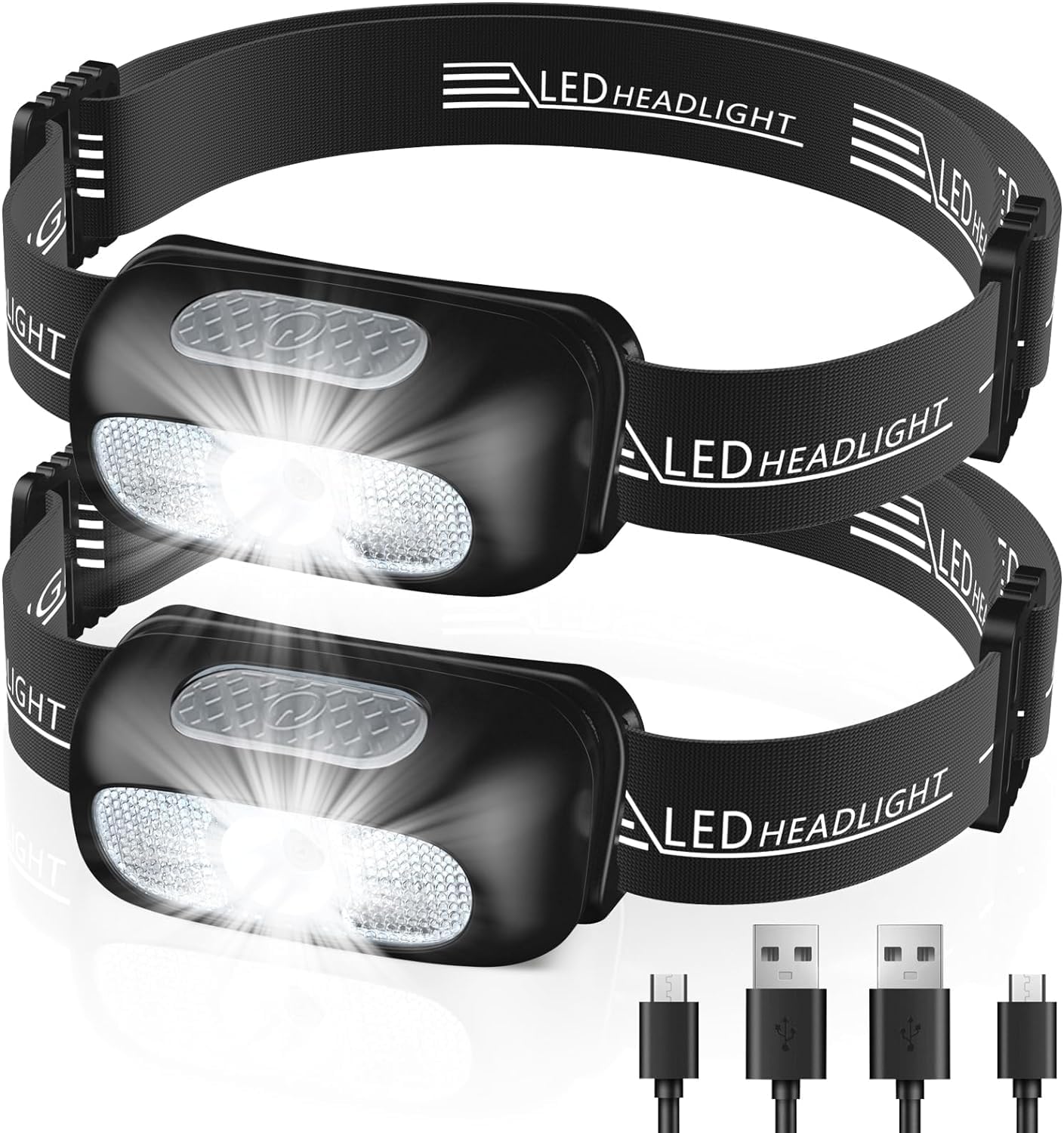 CIRYCASE Head Torch, Ultra-Light Rechargeable LED Headlamp with White Red Light,...