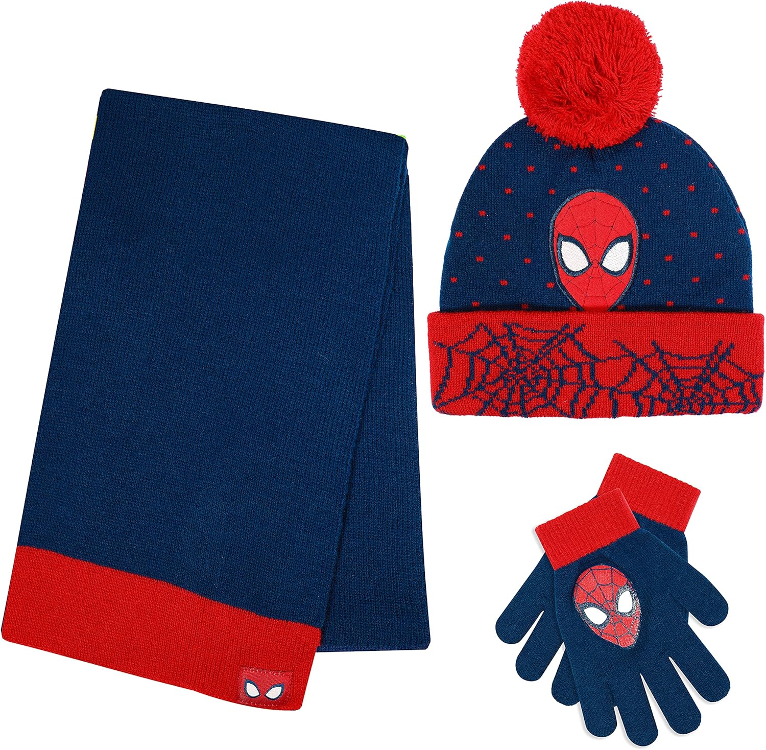 Marvel Spider-Man Kid’s Winter Hat Snow Gloves and Scarf for Boys and Toddlers 3...