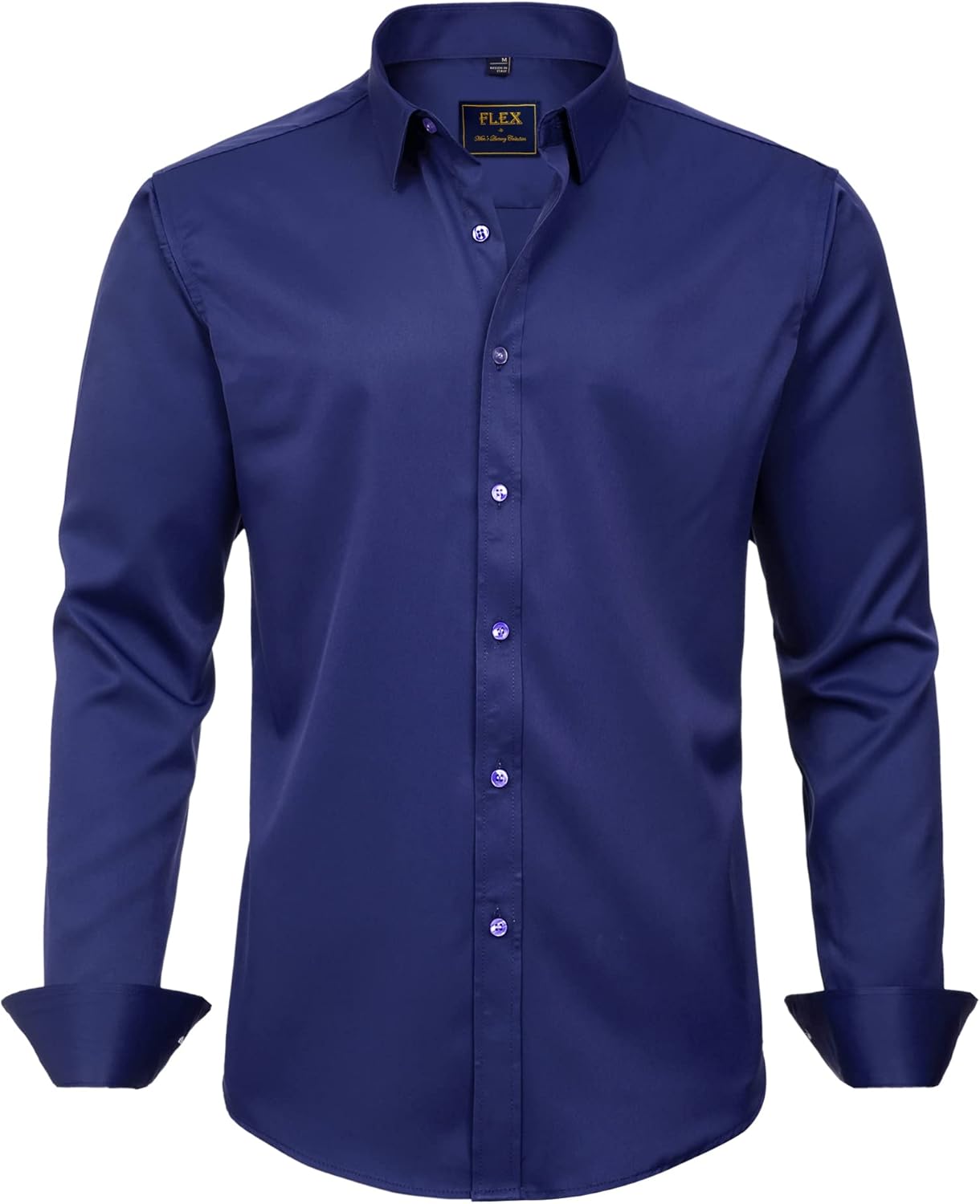 J.VER Men's Dress Shirts, Special Solid Long Sleeve Stretch, Innovative Wrinkle-...