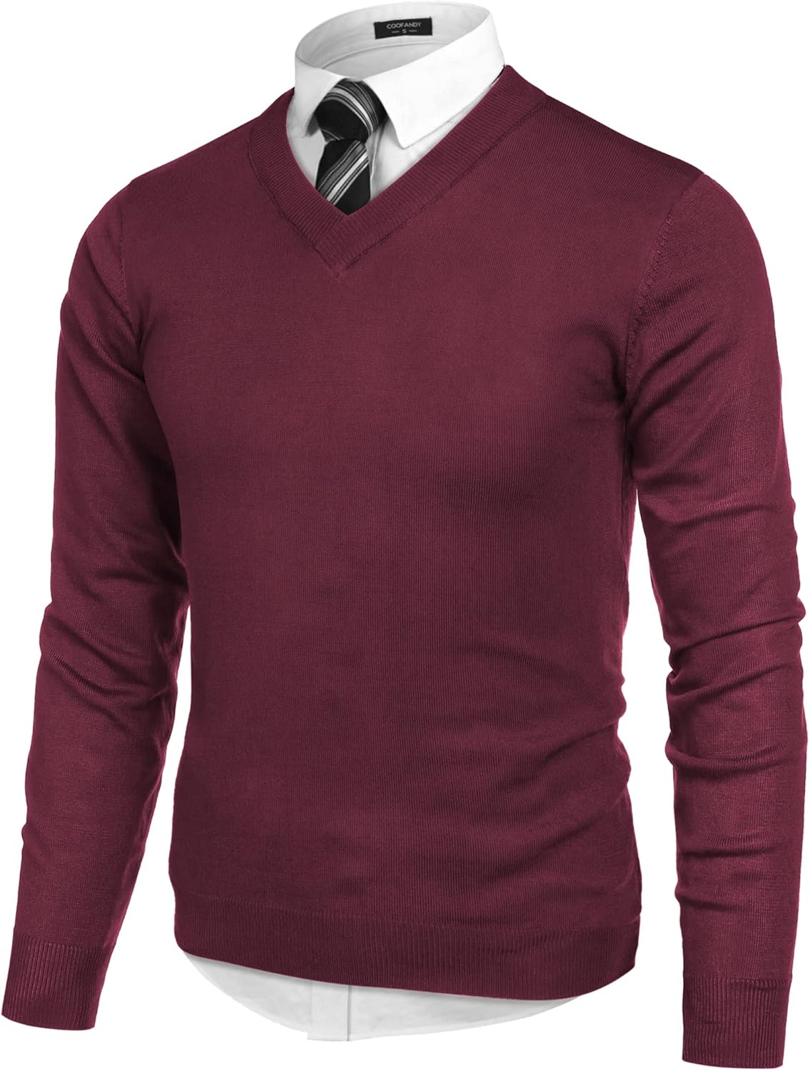 COOFANDY Mens V Neck Dress Sweater, Special Fashion Pullover Sweater, High-Quali...