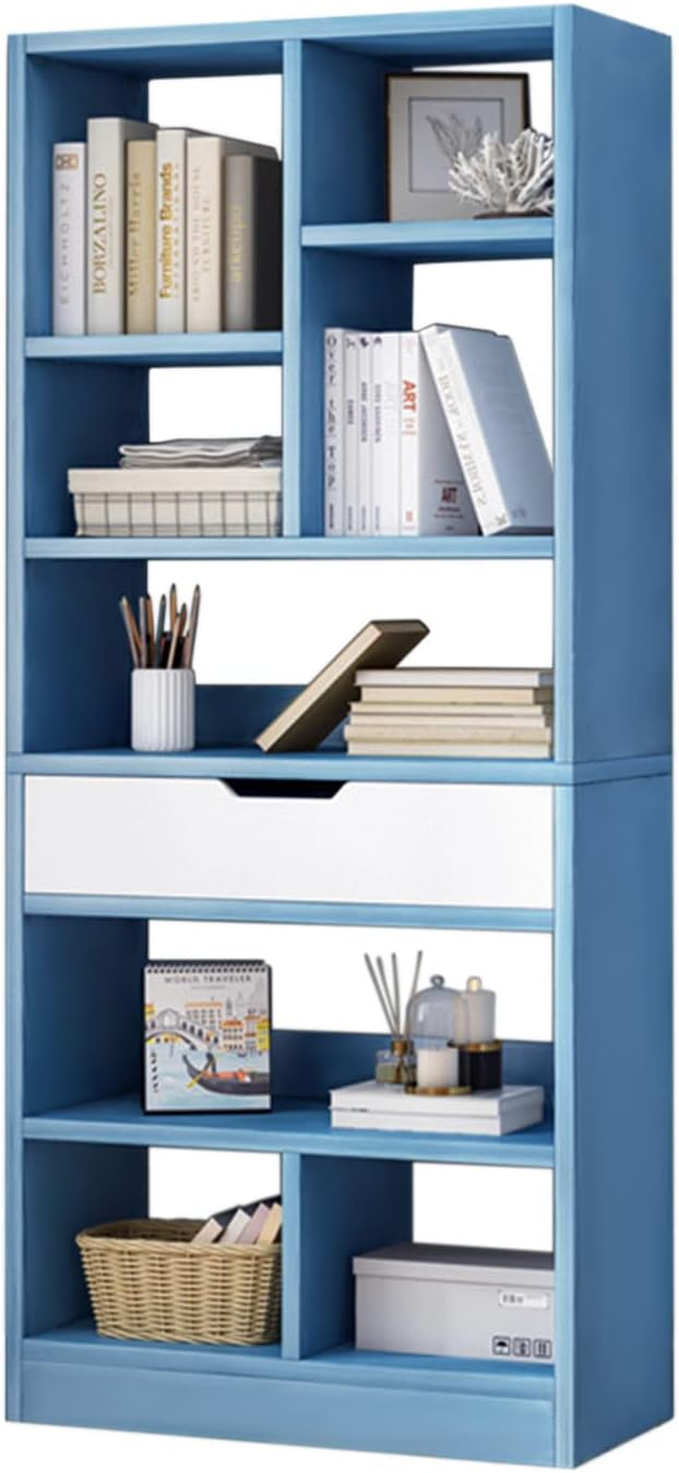 IOTXY Wooden Open Shelf Bookcase - 61" Height Freestanding Display Storage Cabin...