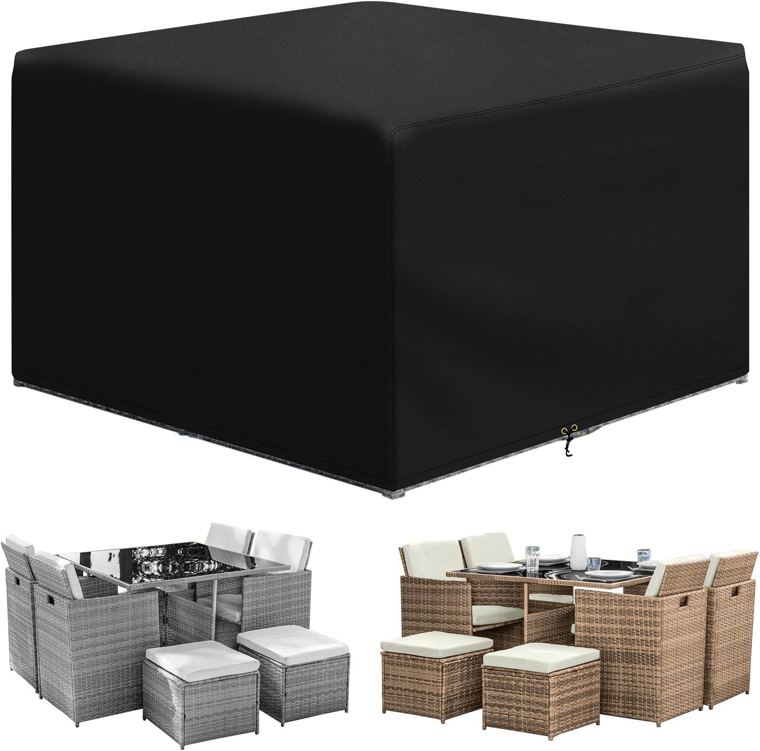 PATIO PLUS Rectangular Table Cover,420D Oxford fabric Garden Furniture Cover,Wat...