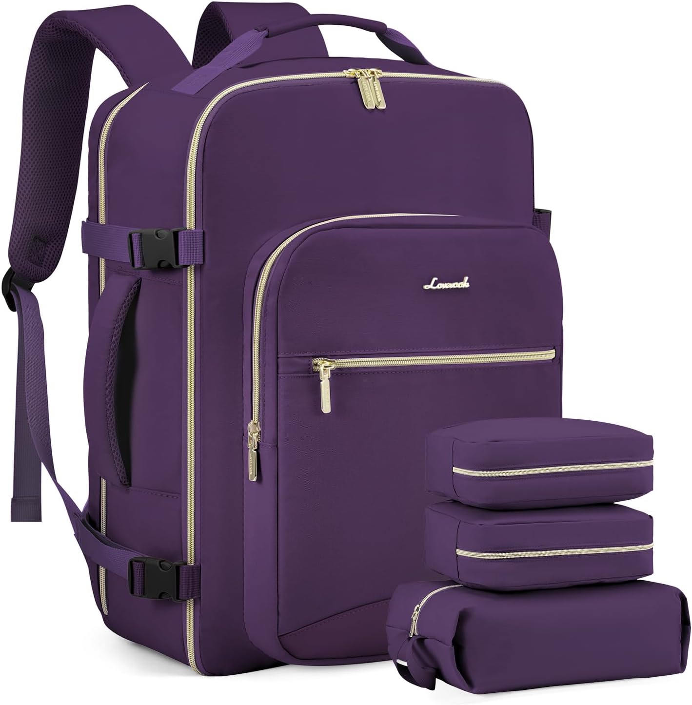 LOVEVOOK Travel Backpack Women, Flight Approved Carry On with 17.3inch Laptop Co...