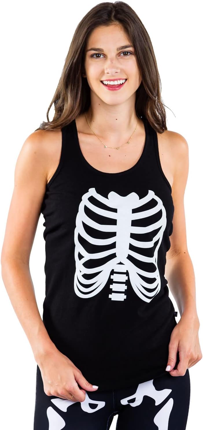 Unique Tipsy Elves Halloween Women’s Skeleton Costume Shirt, Special Spooky Tops...