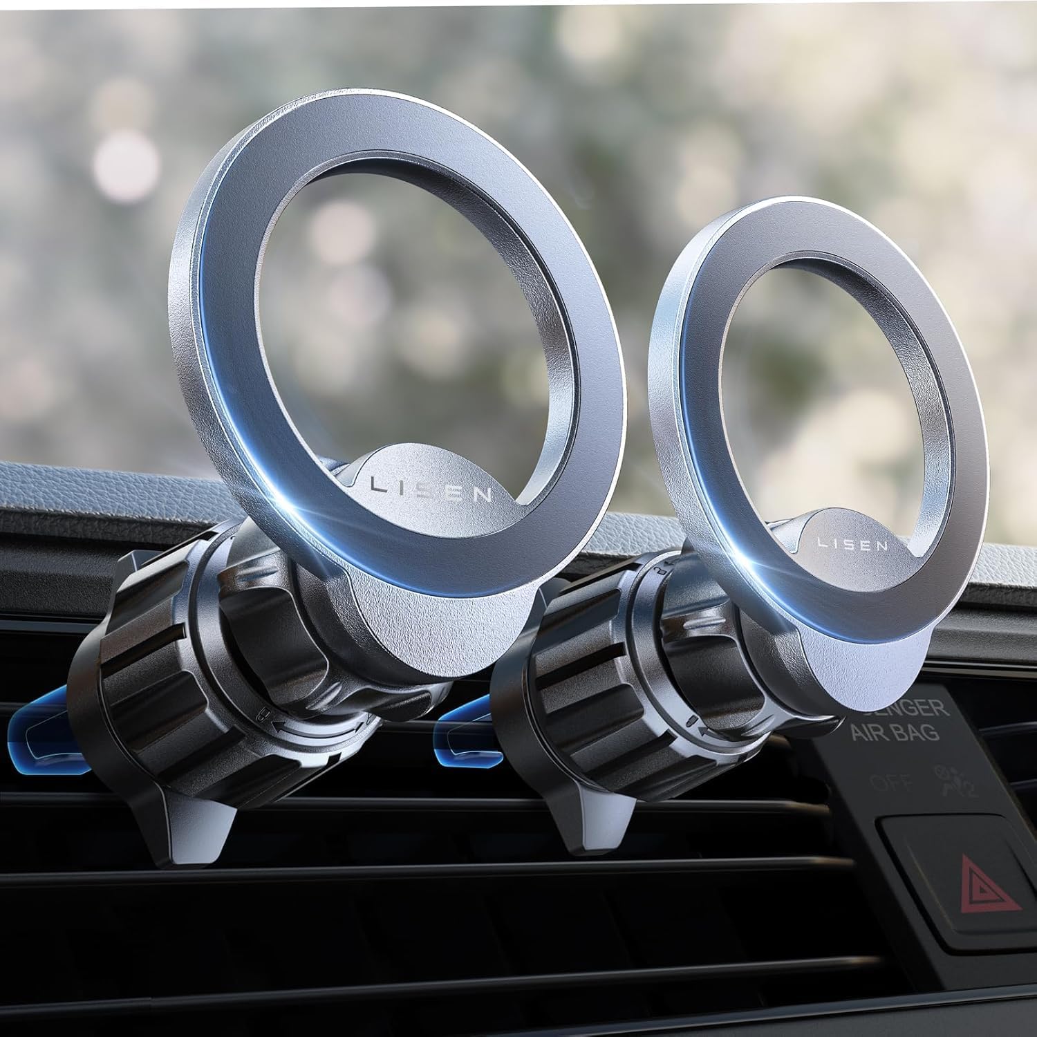 LISEN for Magsafe Car Mount [2 Pack], for Magsafe Car Phone Holder Magnetic Phon...