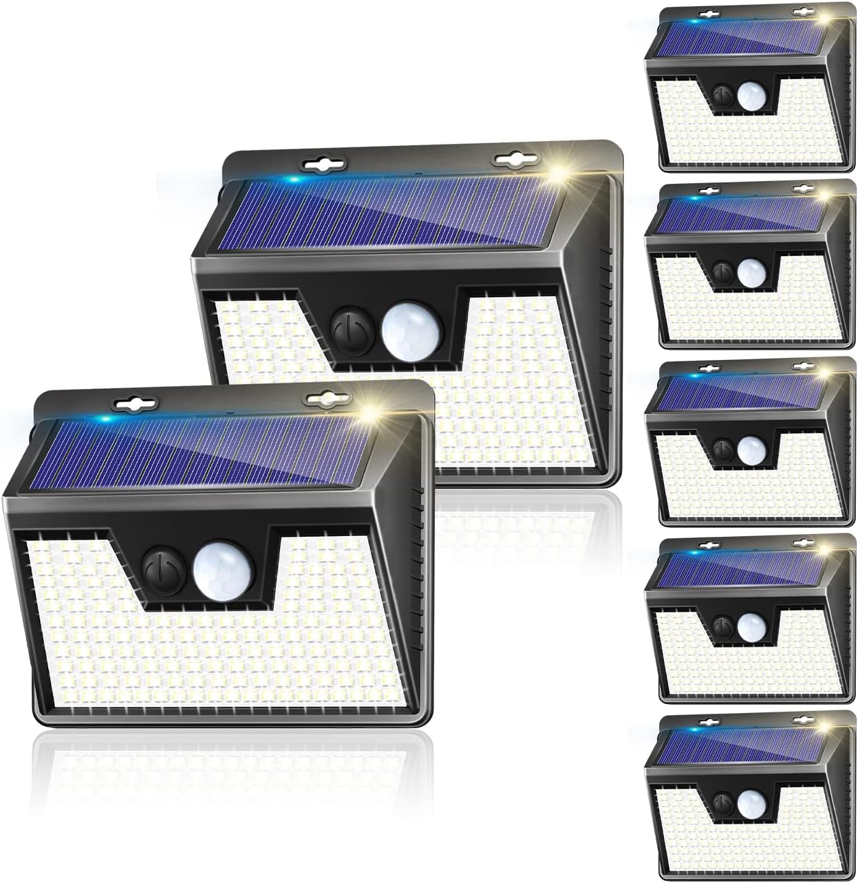 Solar Lights Outdoor 7 Pack, 140LED/3 Modes Motion Sensor, Solar Powered, Wirele...
