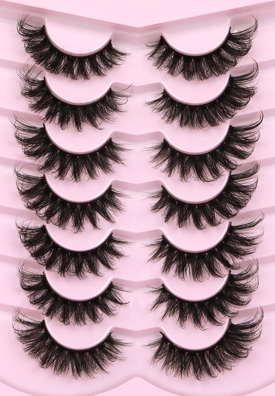 Mink Lashes Fluffy, Unique 6D False Eyelashes, Special 17mm Wispy Cat Eye Lashes...