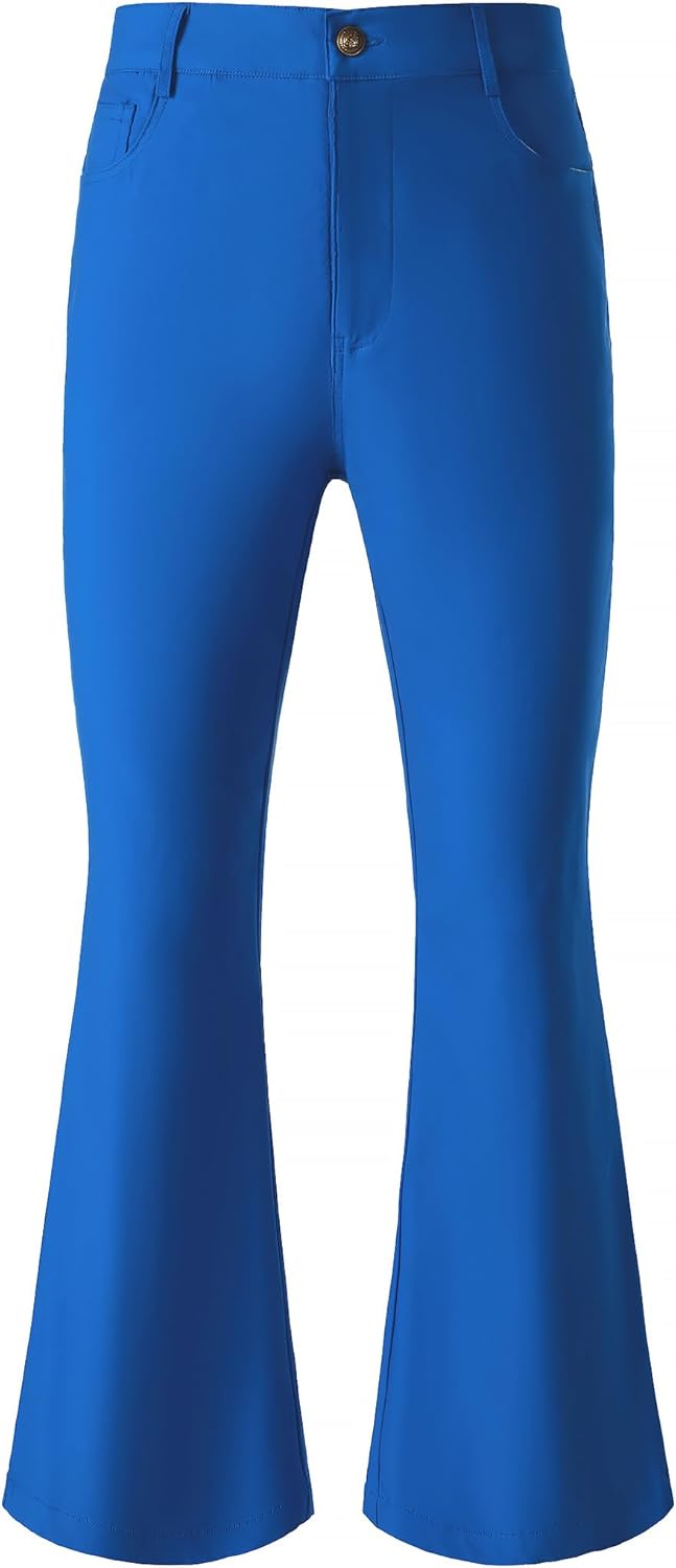 JOGAL Mens Bell Bottom Pants, Special 70s Disco Outfits, Innovative Slim Fit Ret...