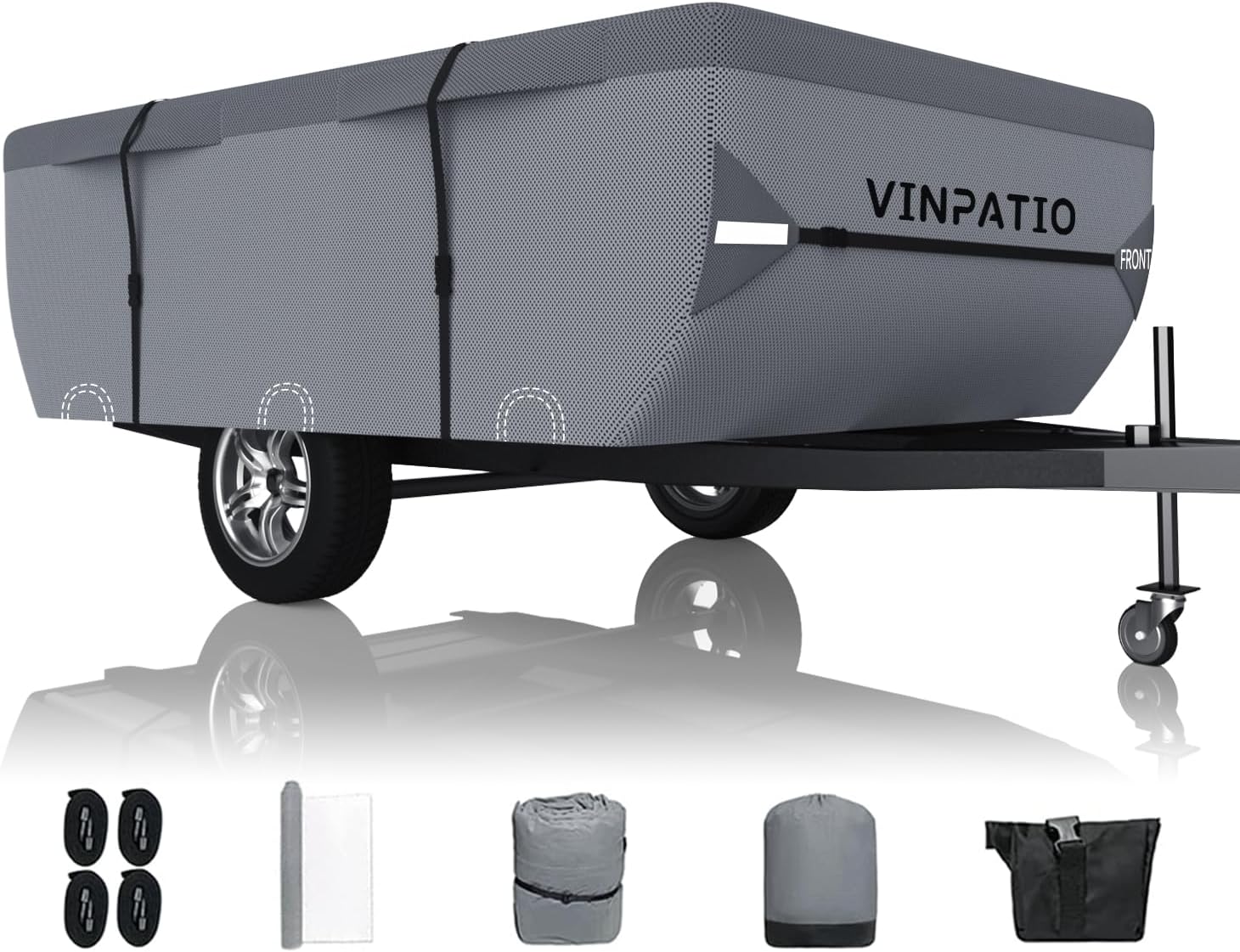 Pop Up Camper Cover, Durable Folding Camper Tent Cover for 8'-10' Trailers, Spec...