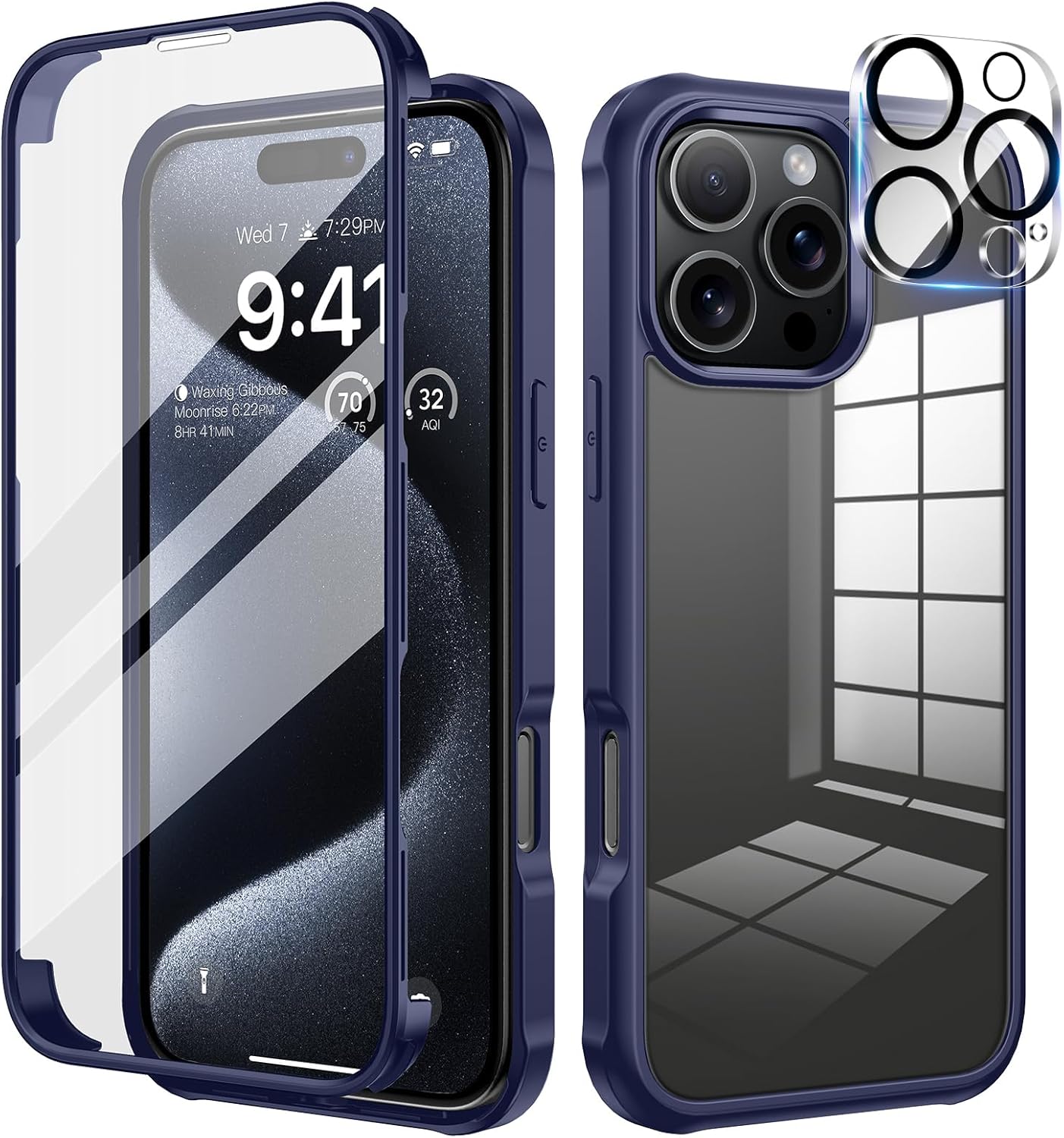 seacosmo for iPhone 16 Pro Max Case, Full-Body Shockproof Case [Built-in Glass S...