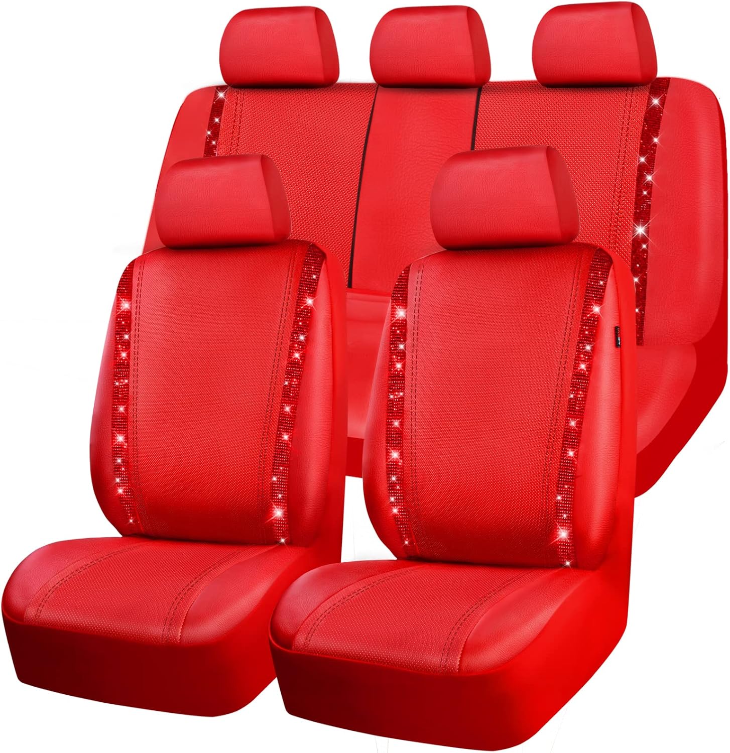 CAR PASS Bling Car Seat Covers Full Set, Special Shining Rhinestone Diamond Wate...
