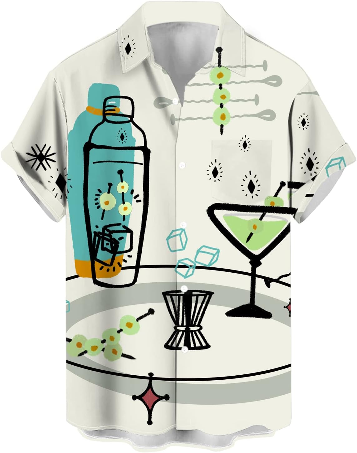 Hodaweisolp Men's Casual Shirt, Special Short Sleeve Button Down, Unique Bowling...