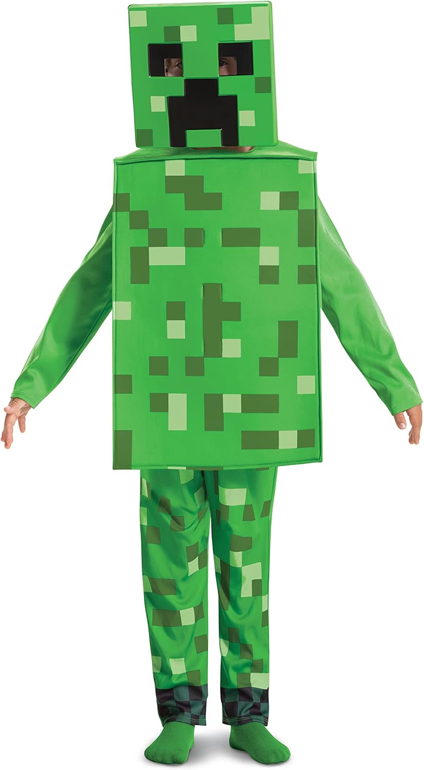 DISGUISE Official Minecraft Creeper Costume Kids, Minecraft Costume with Mask Fa...