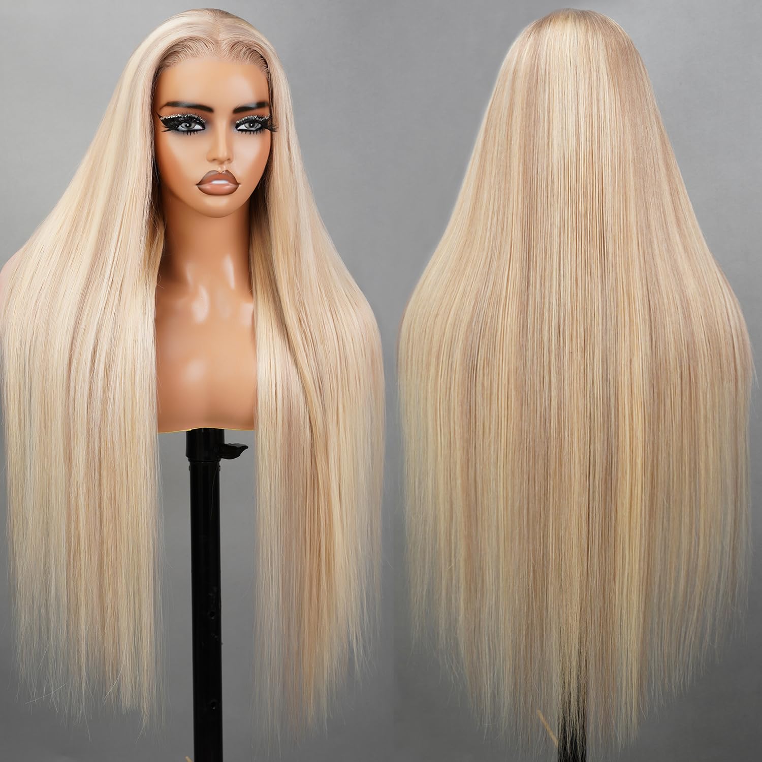 P10/613 Lace Front Wig Human Hair 6x5 Wear And Go Glueless Wigs Human Hair HD Bl...