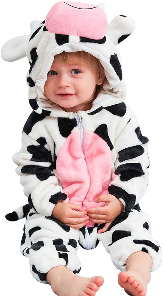 MICHLEY Unisex Baby Animal Costume, Special Winter Autumn Flannel Hooded Romper,...