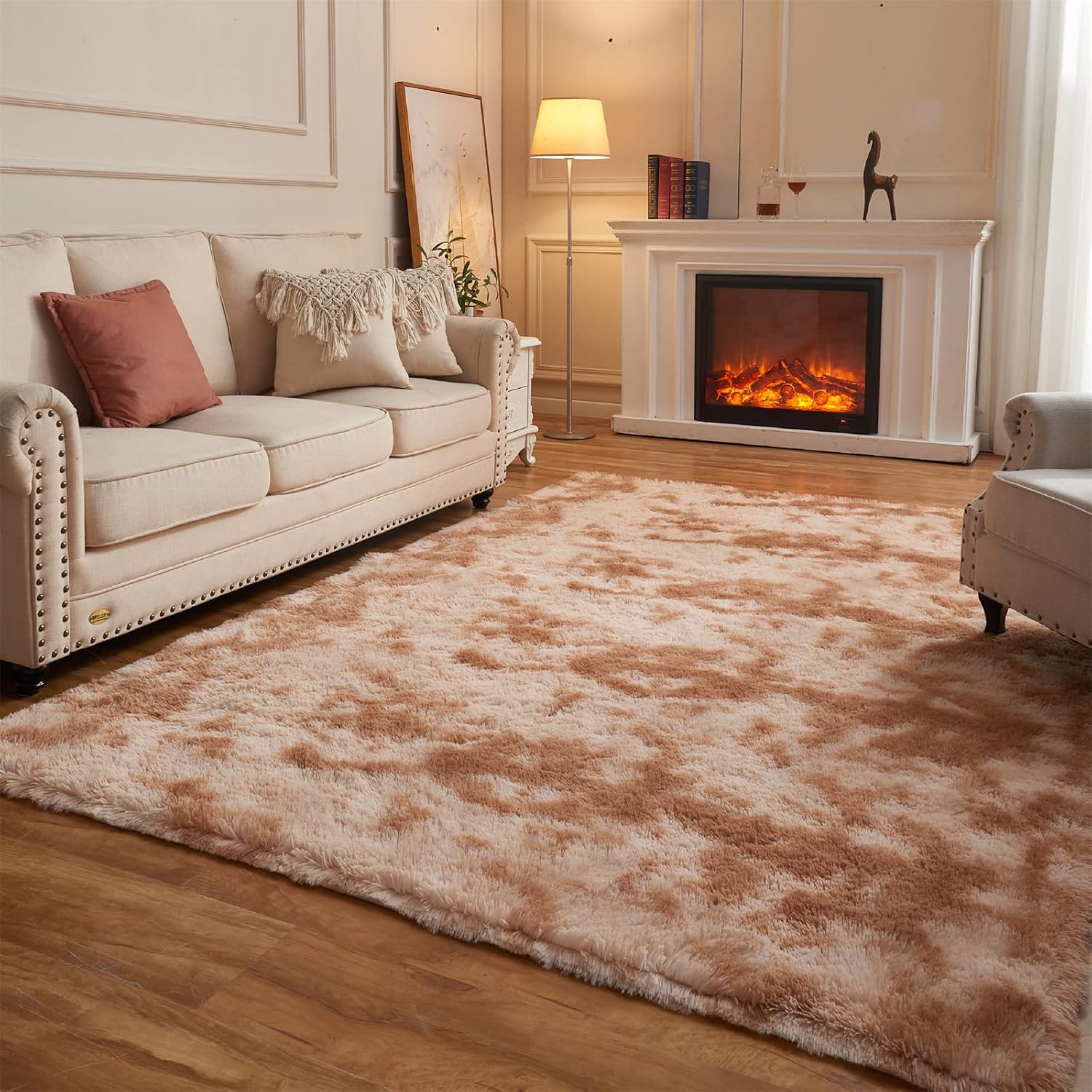Arbosofe Area Rugs, Special Rugs for Living Room Bedroom, High-Quality Beige Flu...