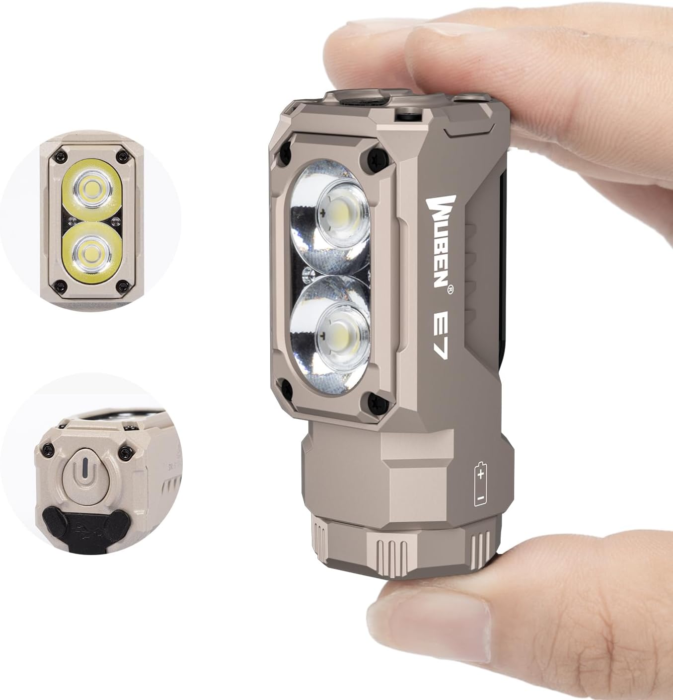 WUBEN E7 1800 Lumen Rechargeable Mini Flashlight with Magnet - Super Bright 6 Mo...