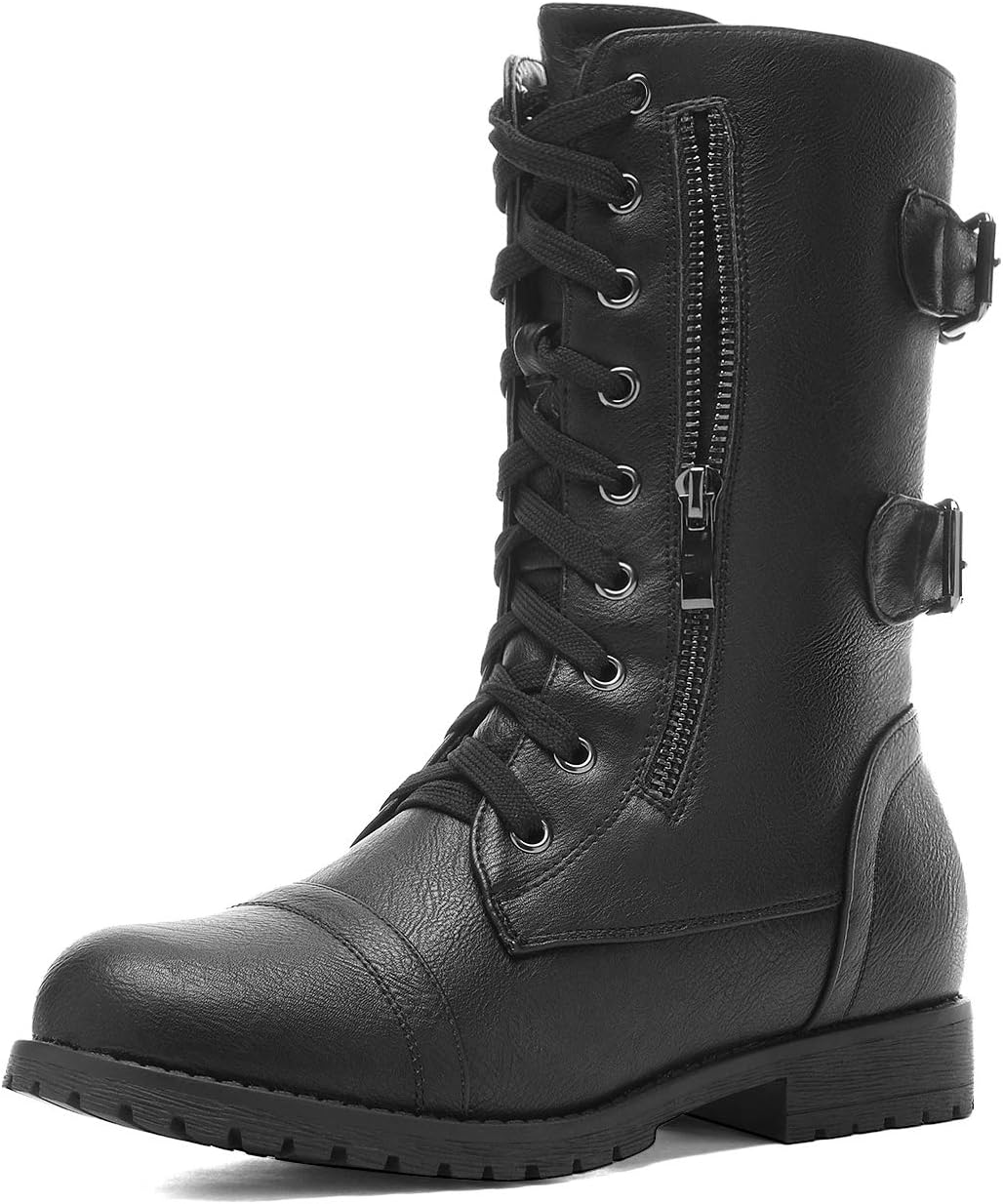 DREAM PAIRS Women's Winter Combat Boots, Special Comfortable Warm Faux Fur Lined...