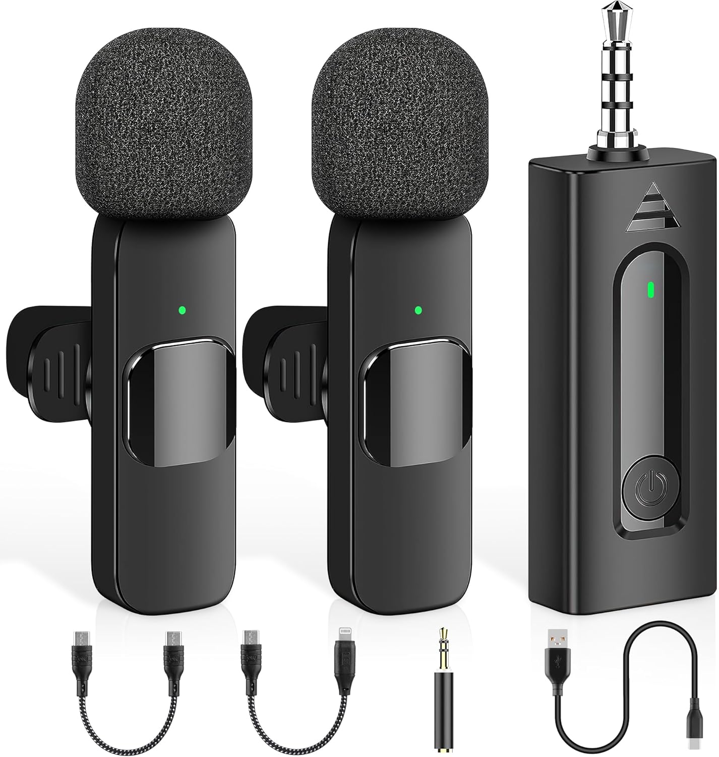 Wireless Lavalier Microphone, Special 4 in 1 Professional Mini Microphone for iP...