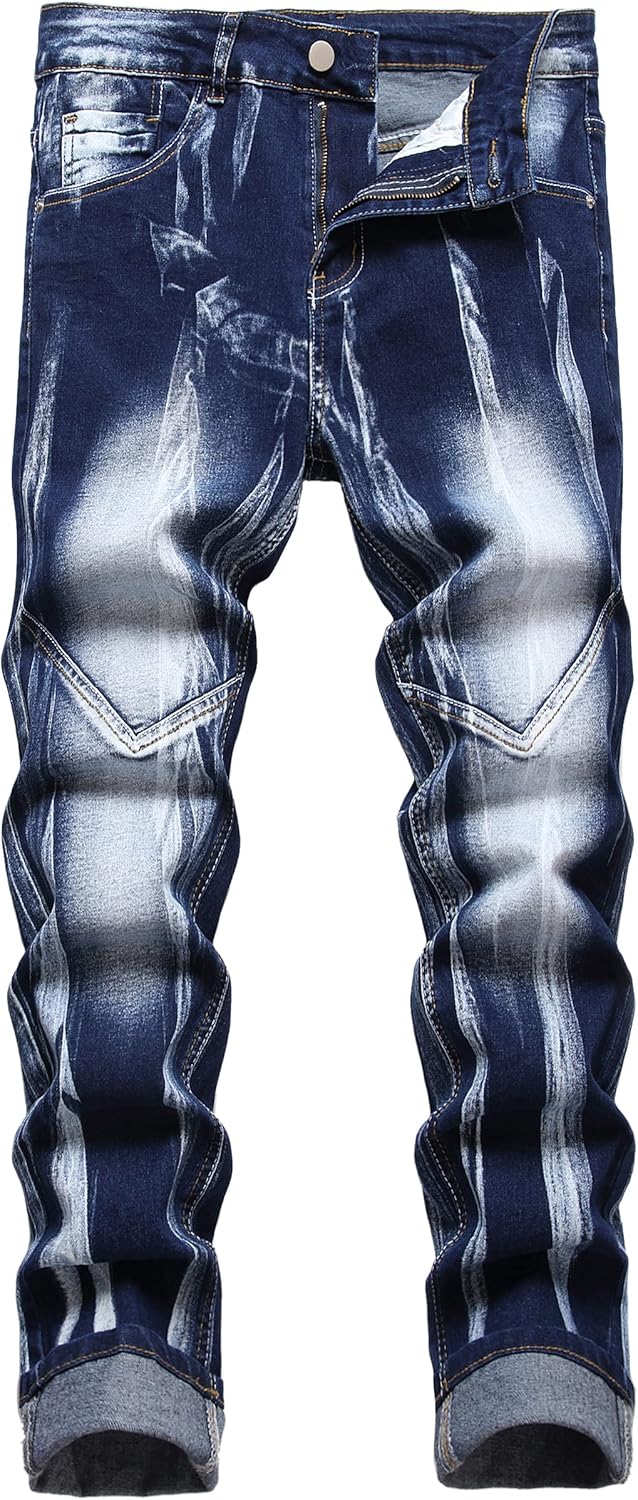 JUNBAOSS Men's Jeans, Special Slim Fit Jeans for Men, Fashionable Stretch Ripped...