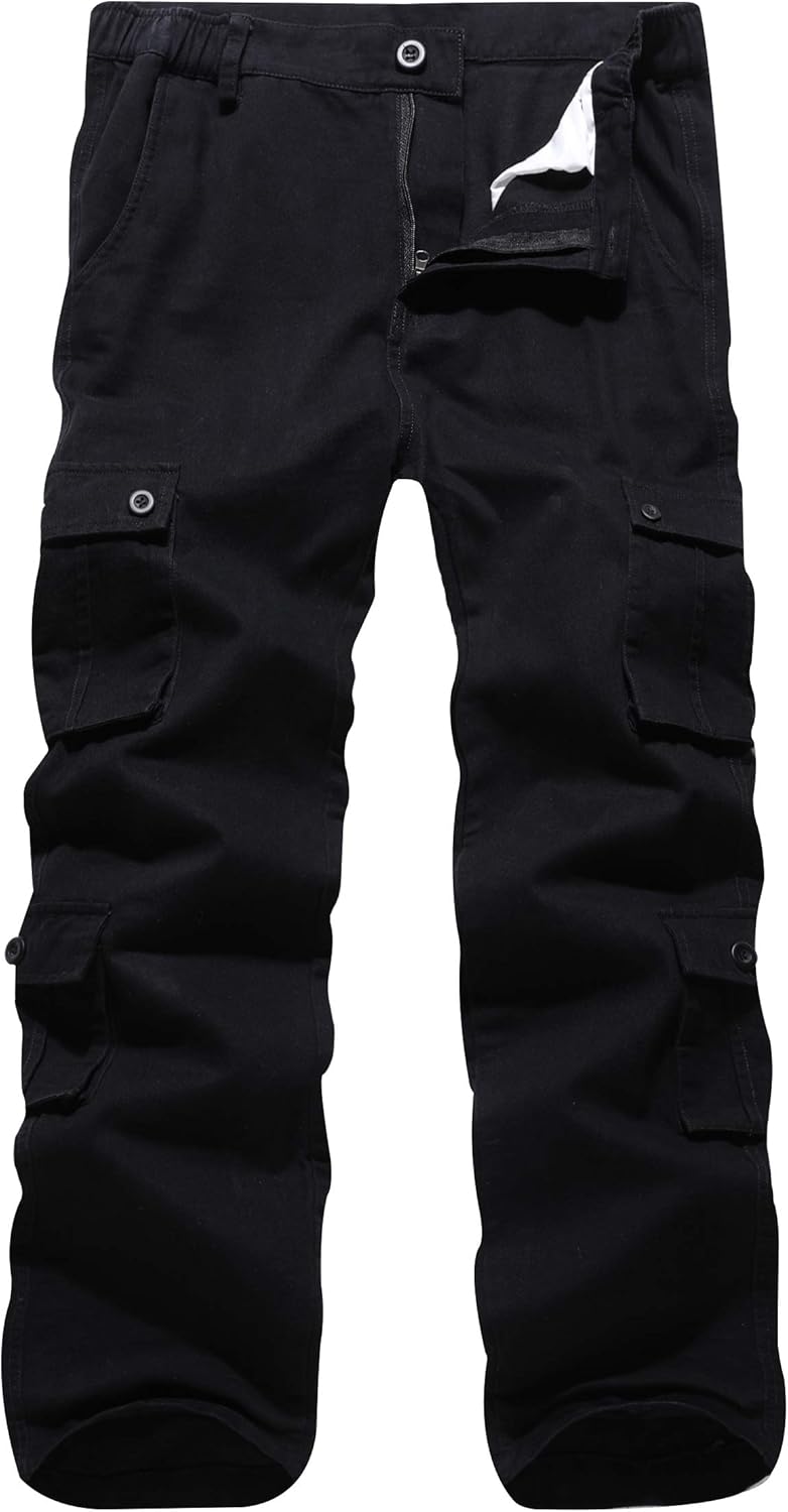 iCKER Cargo Combat Trousers Men Work Camo Army Military Tactical Multi Pocket Ca...