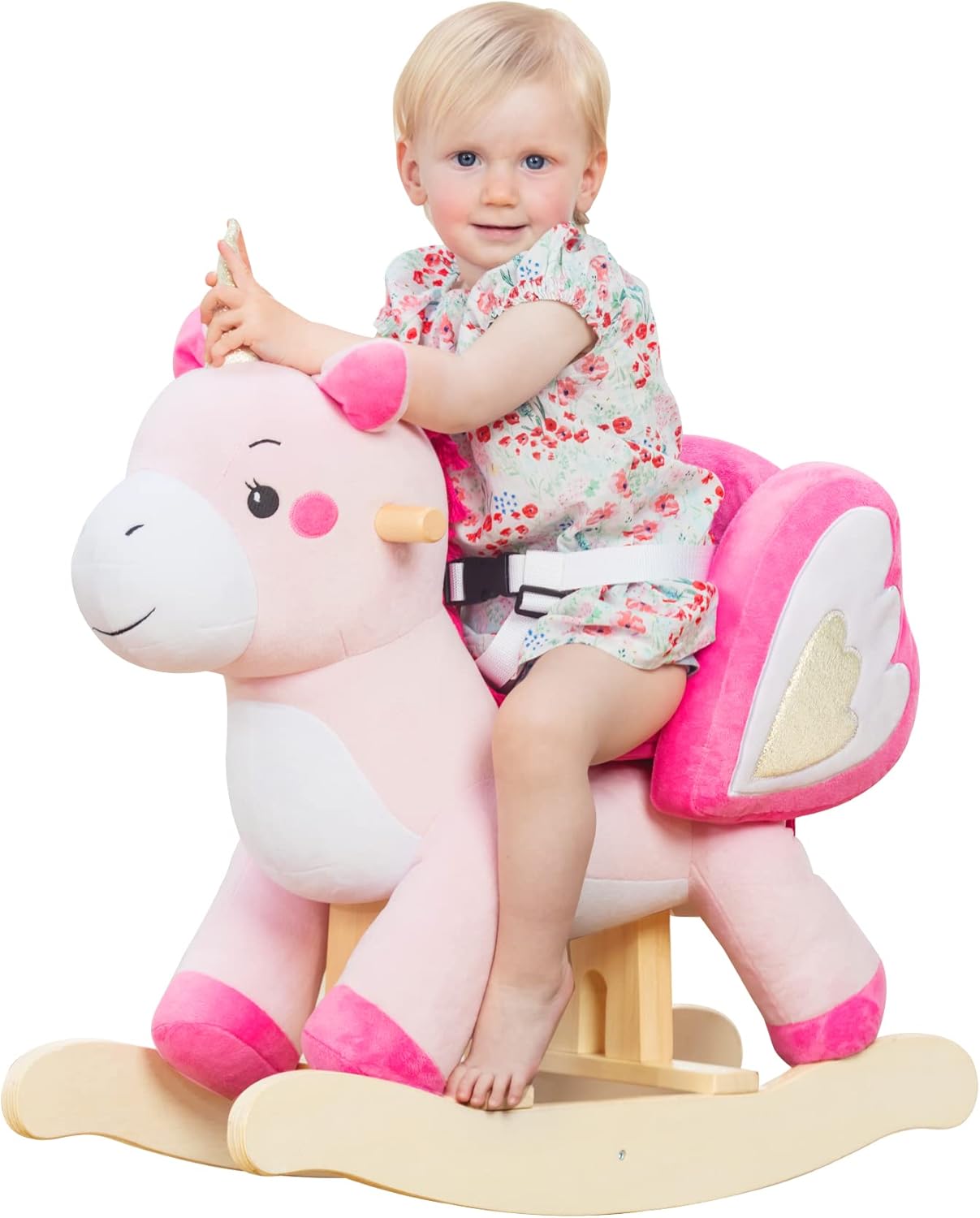 labebe - Baby Rocking Horse, Ride Unicorn, Kid Ride On Toy for 6 Month-3 Year Ol...