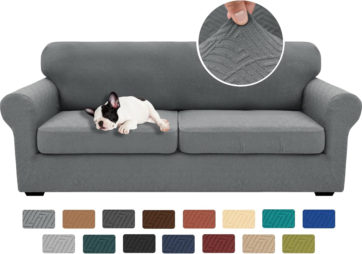 XINEAGE 2024 Newest 3 Pieces Couch Covers for 2 Extra Large Cushion Sofa Super S...