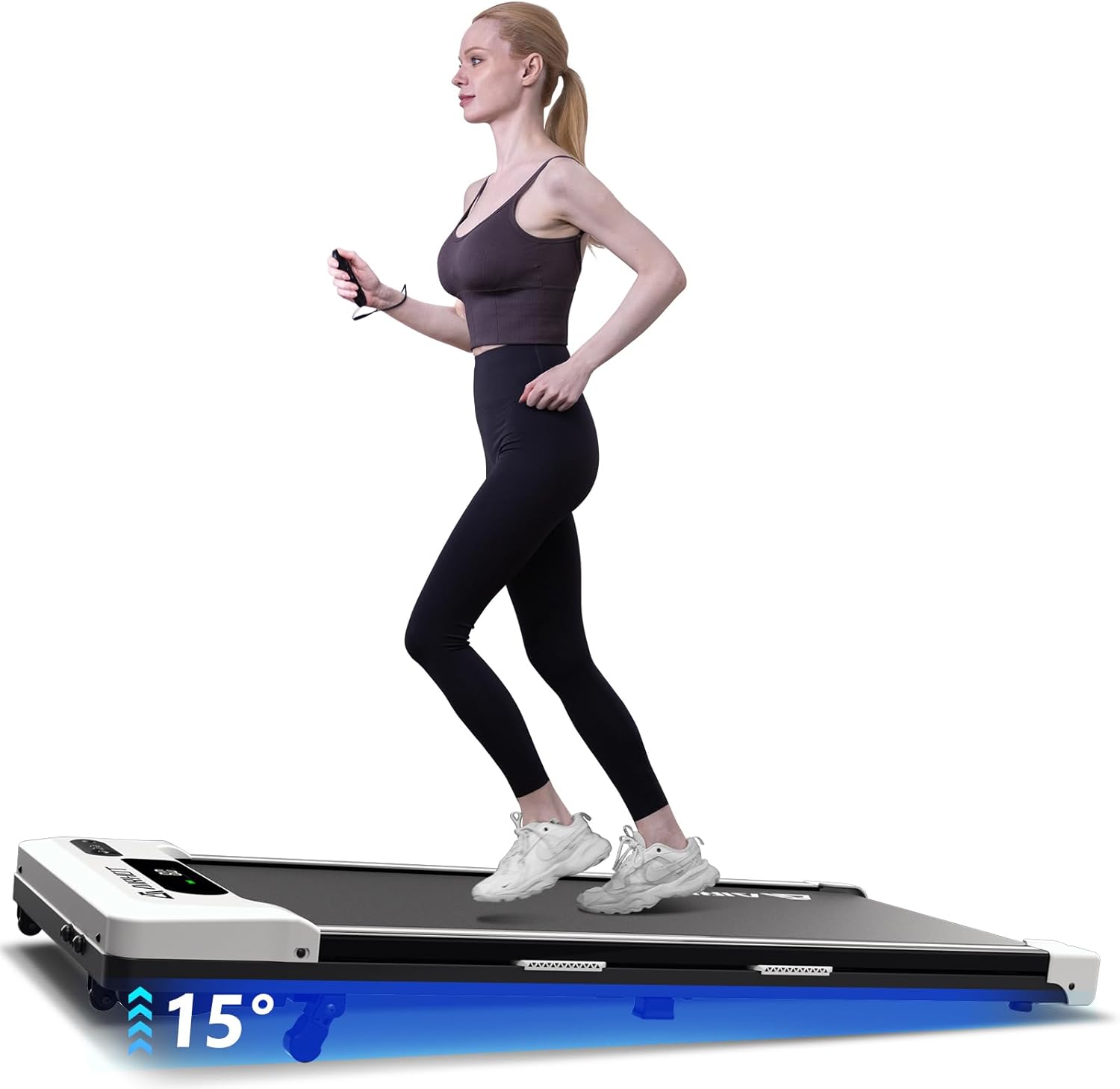 AlRHOT Walking Pad with Incline, 15° Incline Under Desk Treadmill with Remote Co...