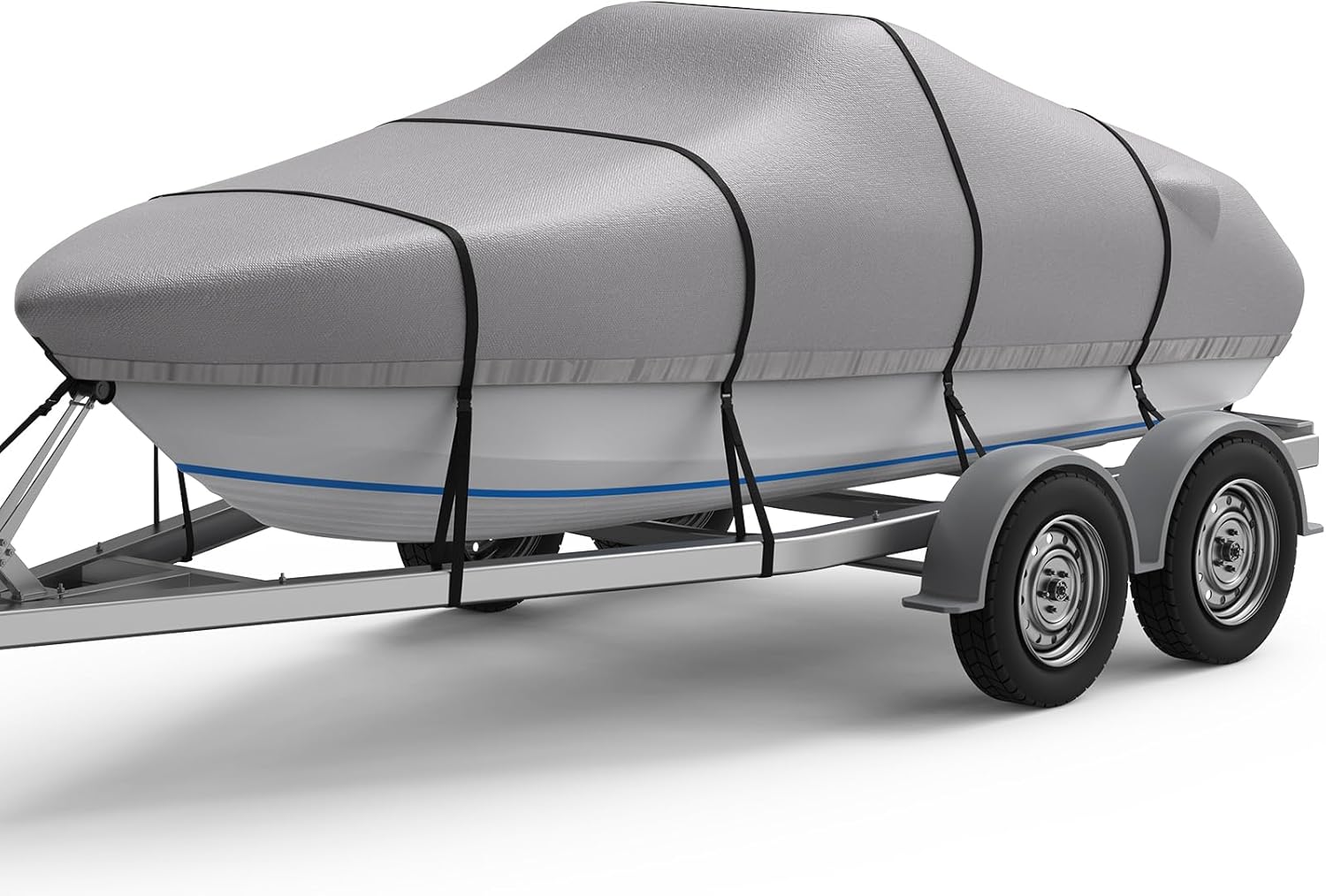 1200D Full Heavy Duty Boat Cover, 17-19ft Waterproof Trailerable Heavy Duty Mari...