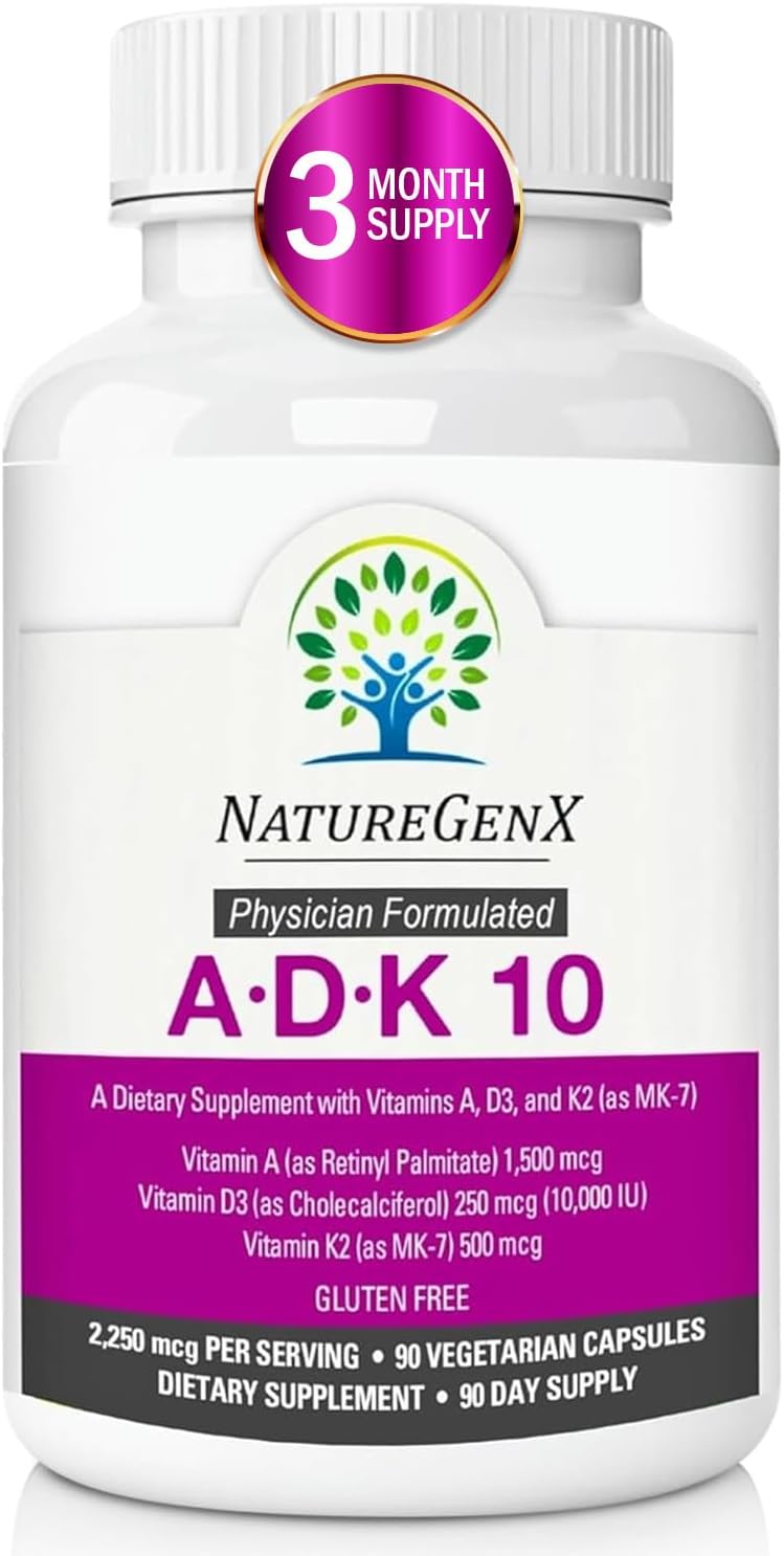 ADK 10 Supplement, Special Supplement with Potent A, High-Quality Vitamin K2, In...