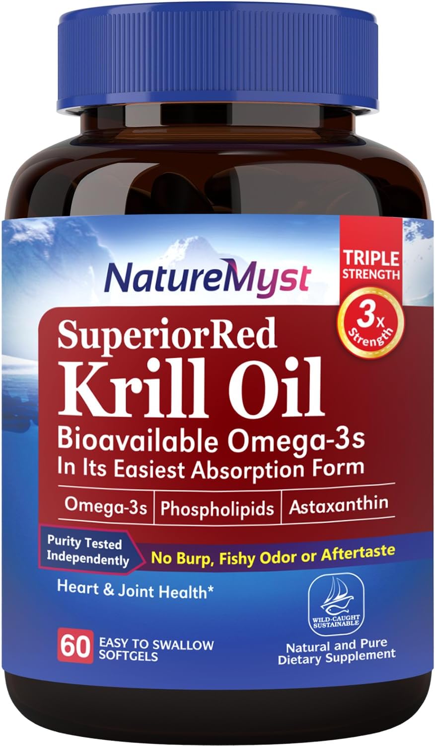 Antarctic Krill Oil, Special Krill Oil Omega-3s, High-Quality EPA Softgels, Sust...
