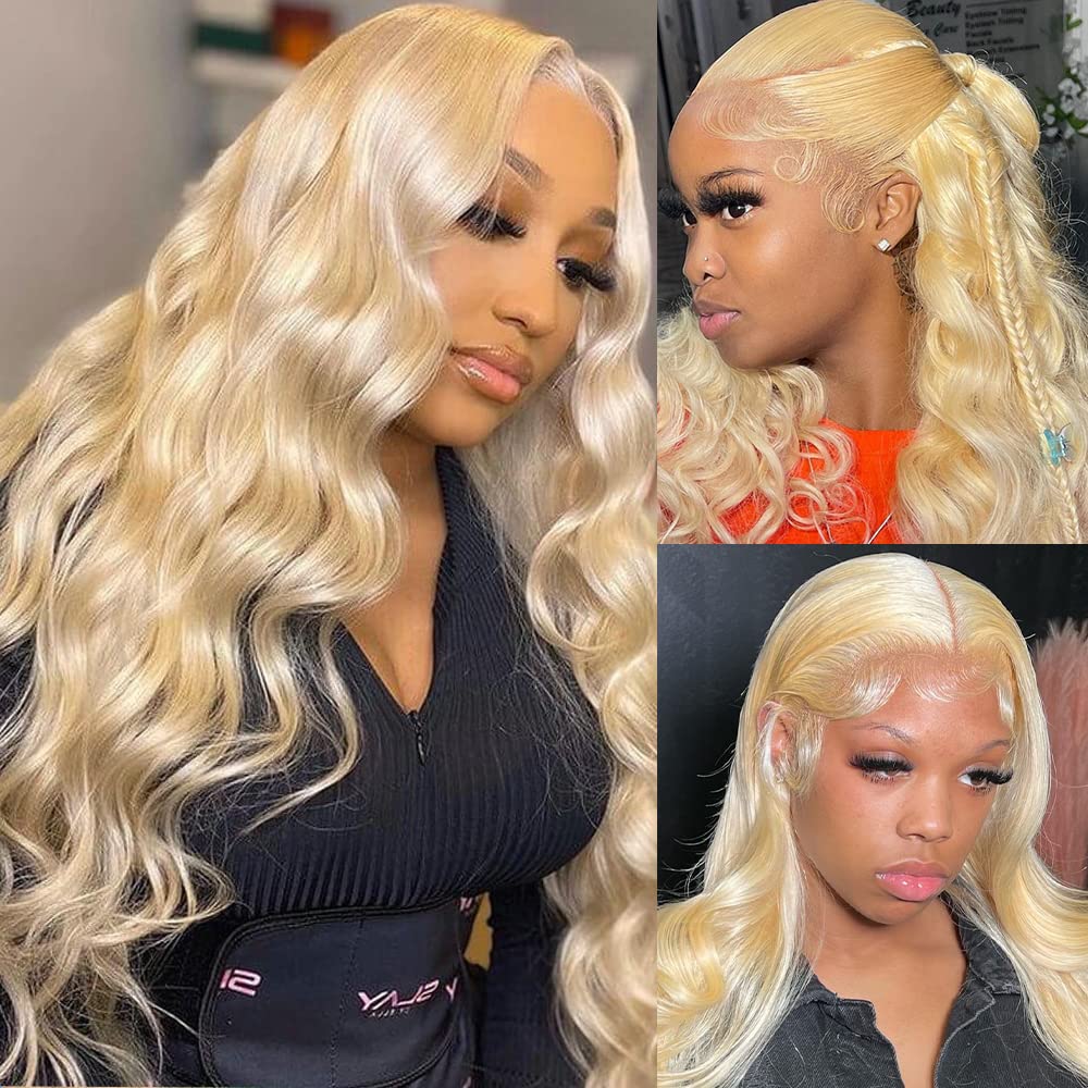 613 Lace Front Wig Human Hair 13x4 Body Wave Blonde Lace Front Wigs Human Hair P...