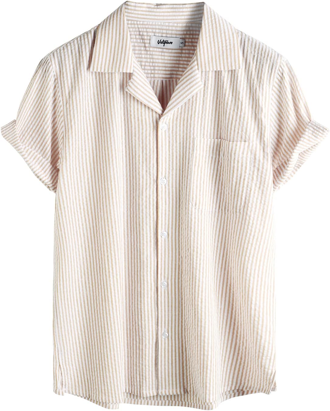 VATPAVE Striped Summer Shirt, Special Men's Casual Button Down Shirt, Innovative...