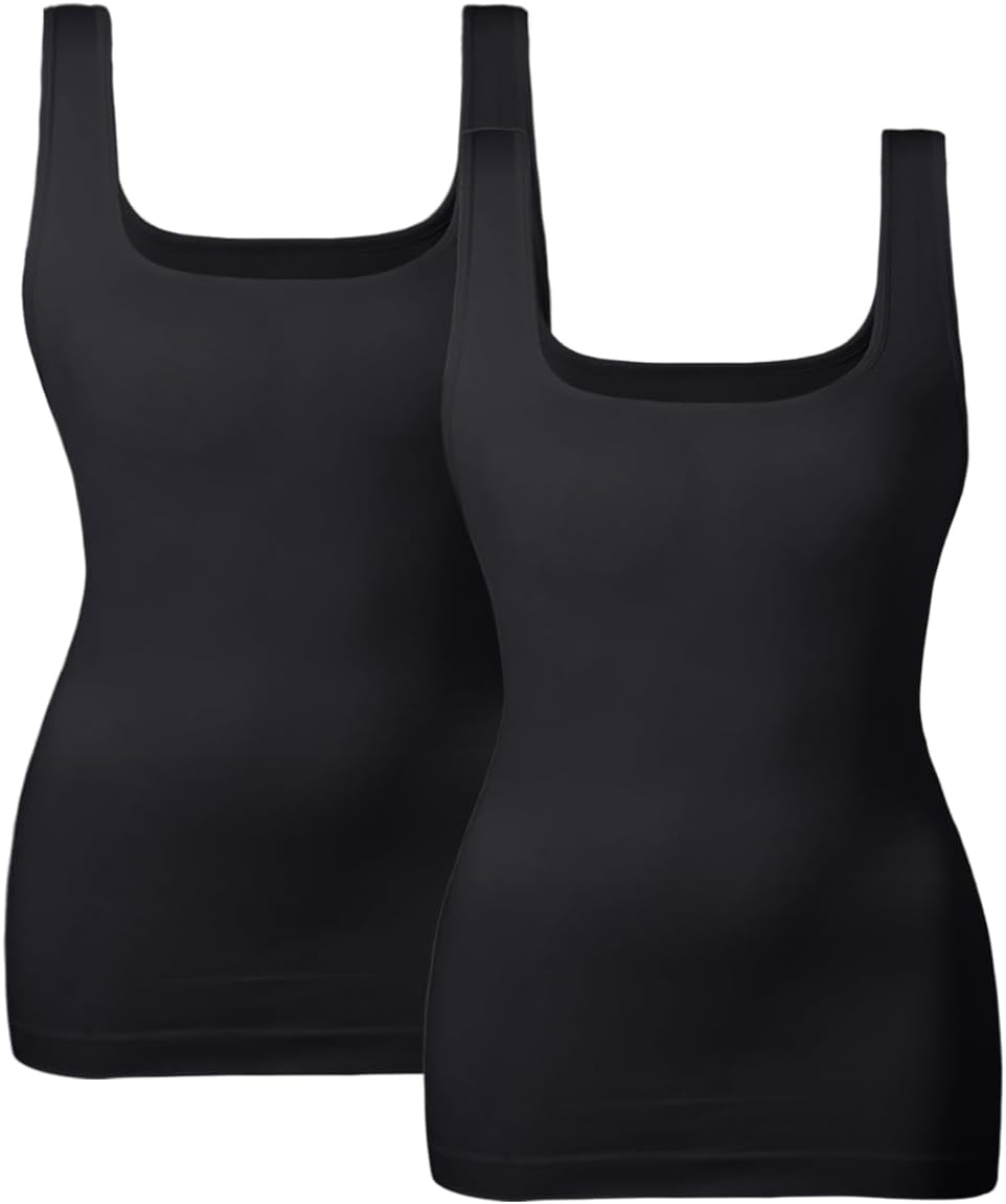 EUYZOU Women Tummy Control Shapewear Tank Tops Seamless Square Neck Compression...