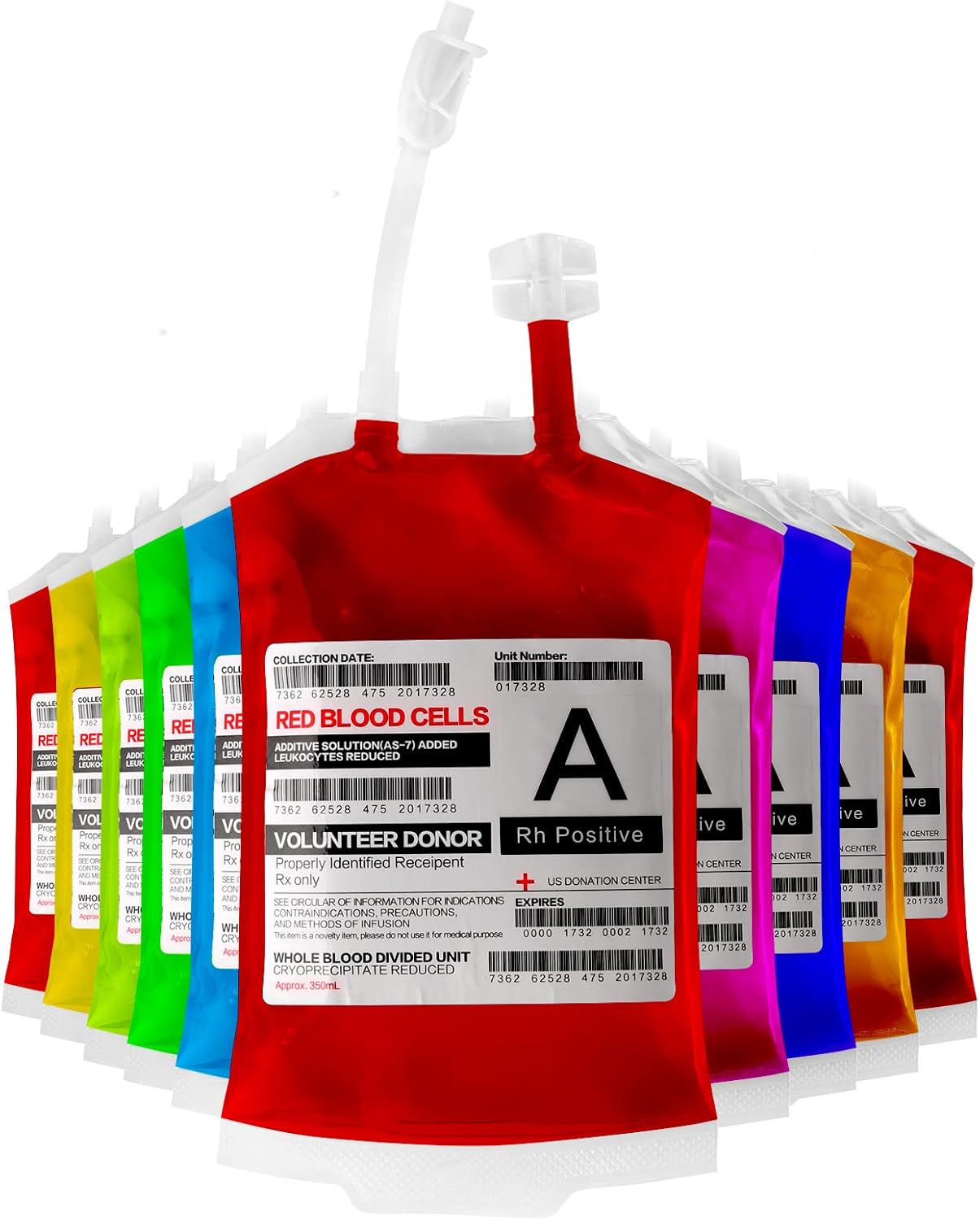 meowtastic Blood Bags for Drinks for Halloween Party Decorations, Reusable Hallo...