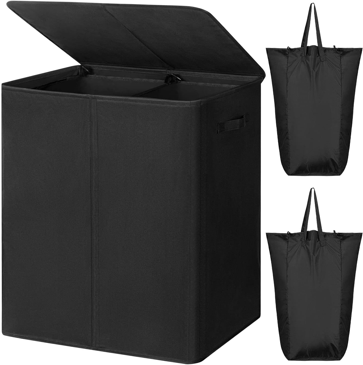 WOWLIVE 154L Double Laundry Hamper with Lid and Removable Laundry Bags, Large Di...